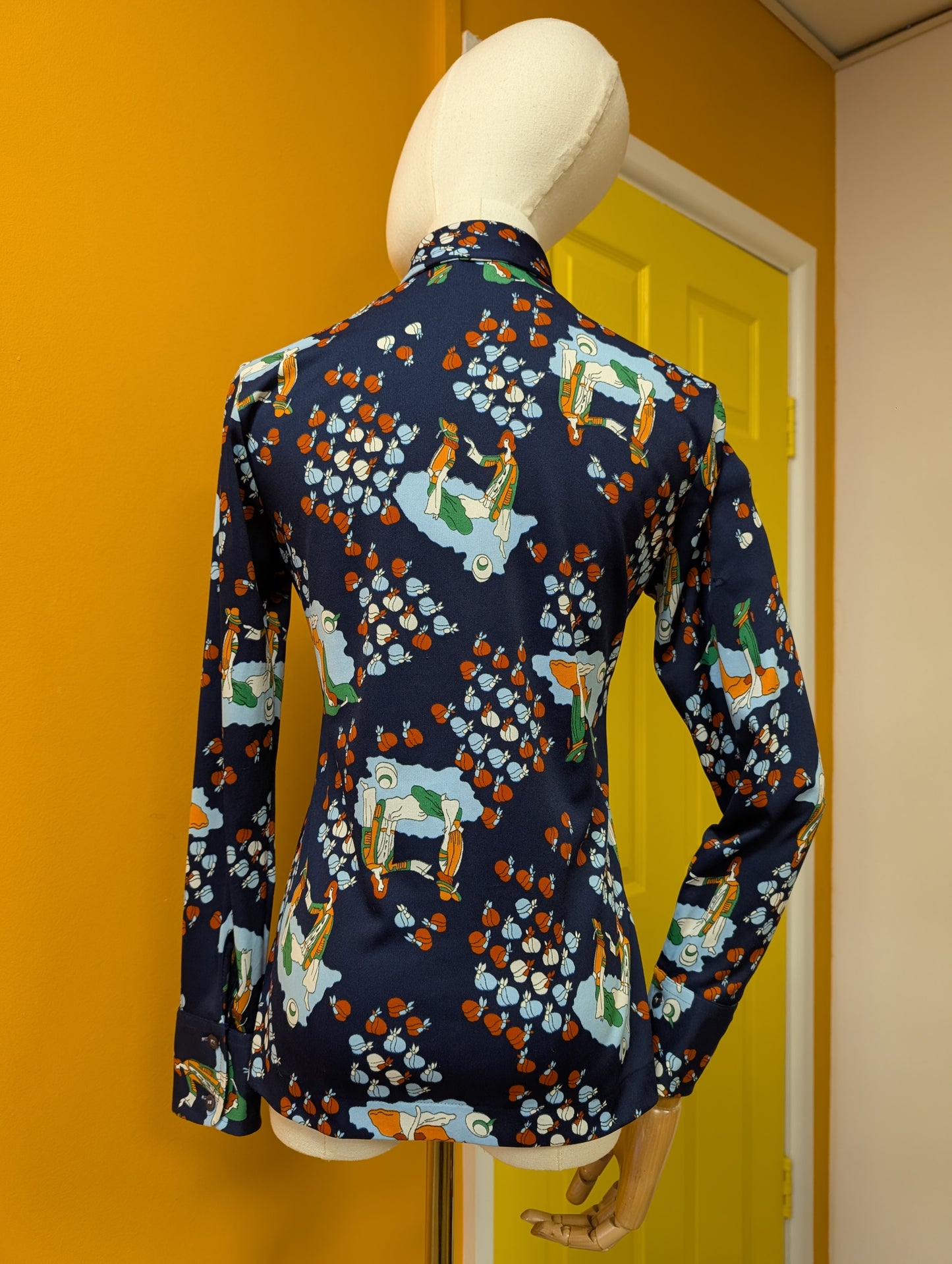 1970s Sears JR Bazaar novelty print shirt - XS/S