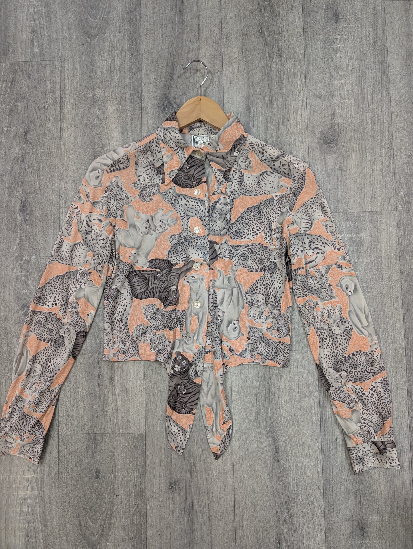 1970s You Babes novelty big cat print shirt - S