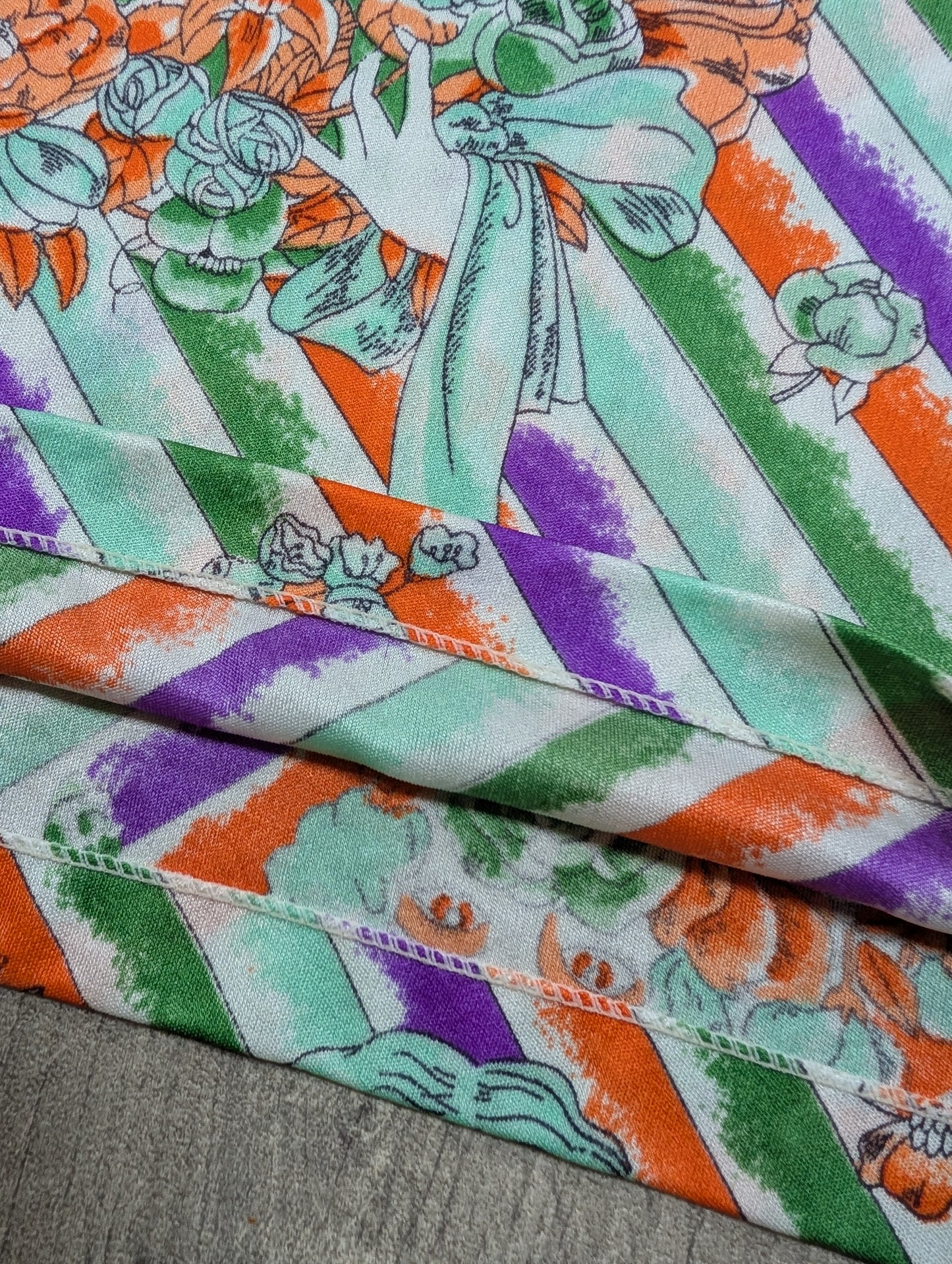 1970s Debenhams novelty print nylon vest top - S/M