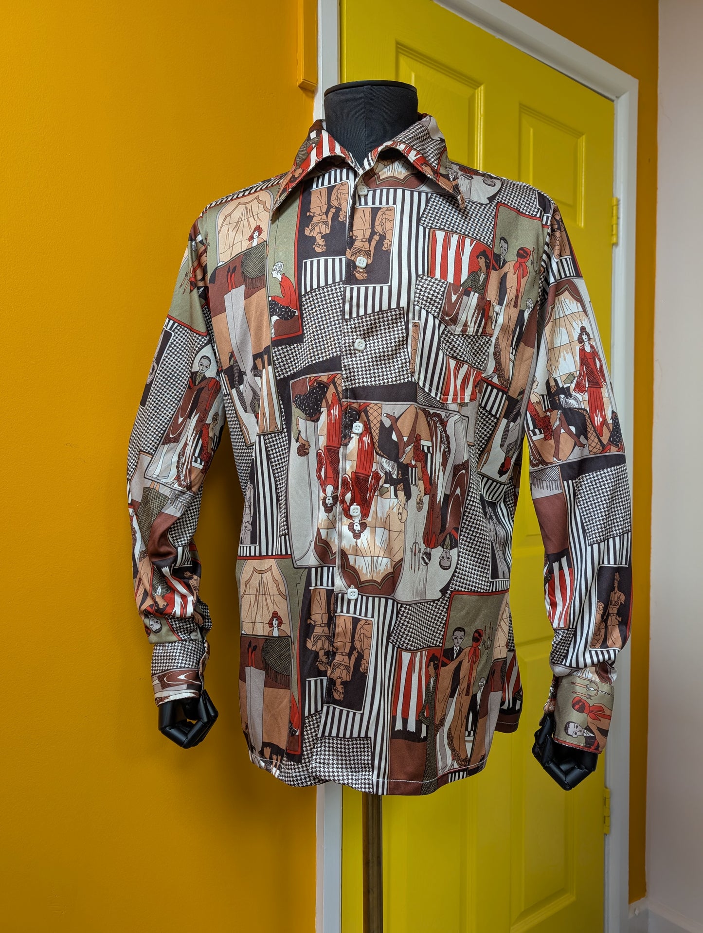 1970s Art Deco novelty print shirt
