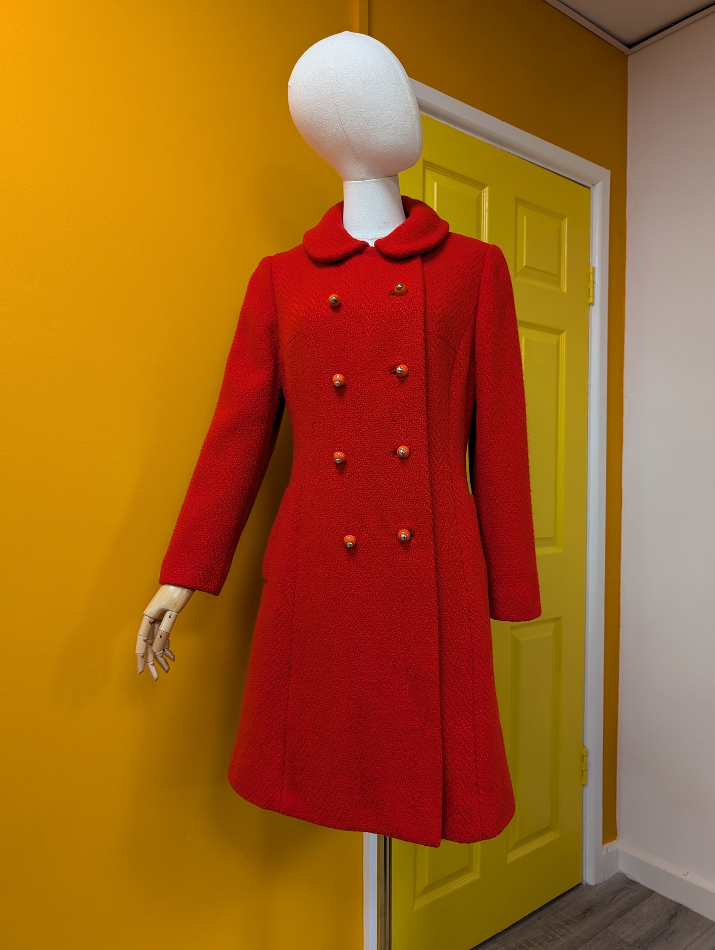 1960s Lee Mason red wool coat - S