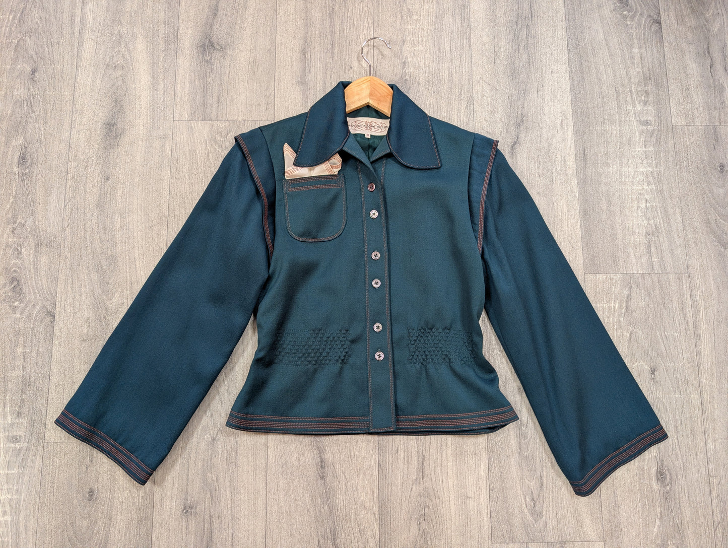 1970s Jean & Martin Pallant green wool suit - XS/S/6/8