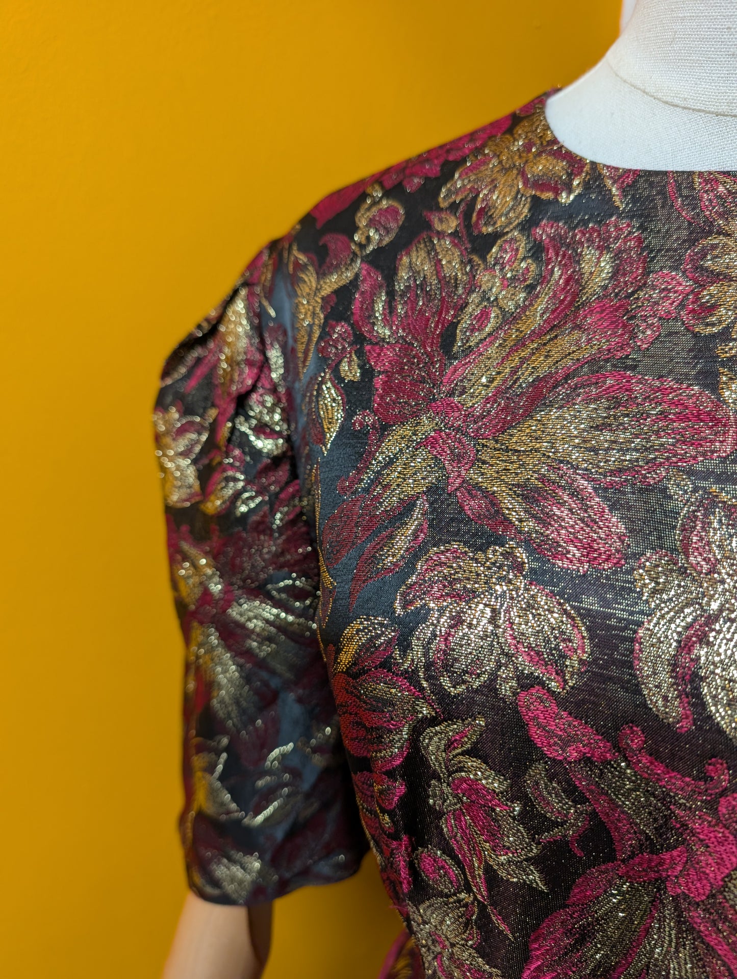 1980s lurex and velvet party dress - M/14