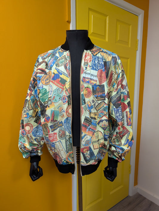 80s/90s Globe Traveller novelty print Tyvek jacket