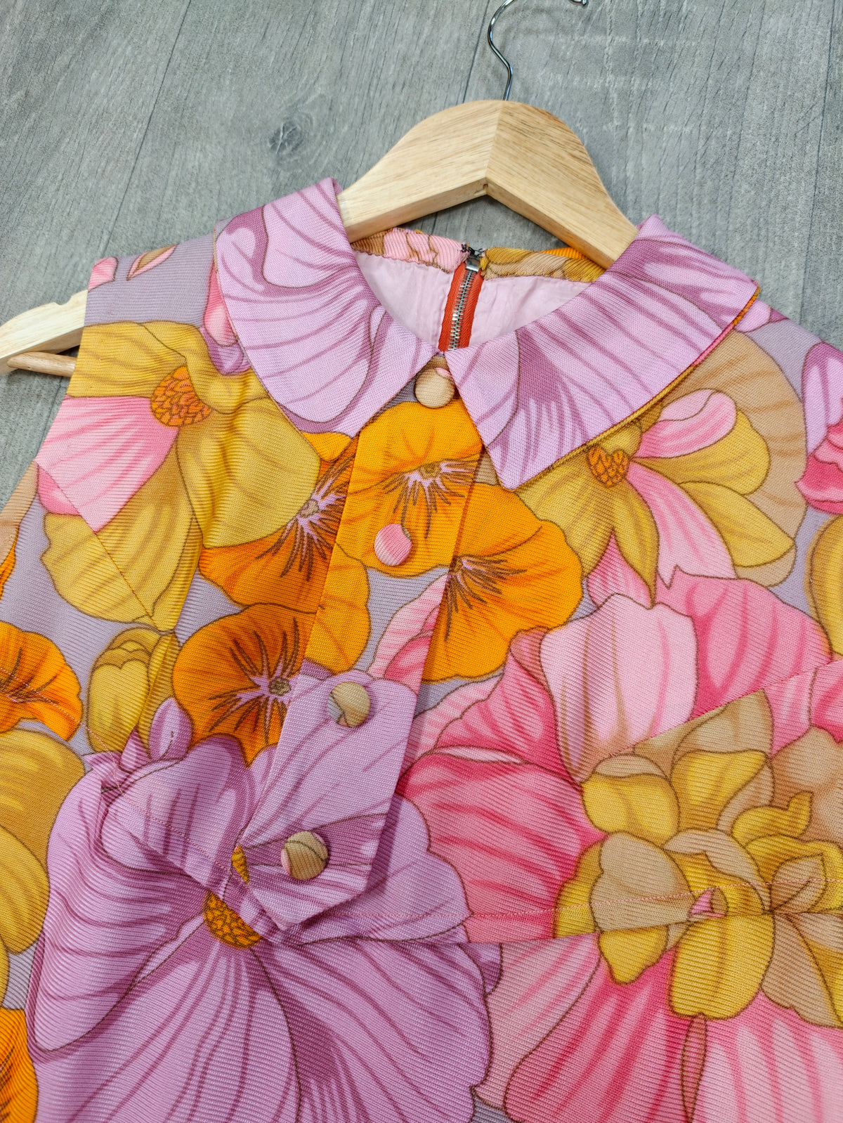 1960s floral dress - S/8/10