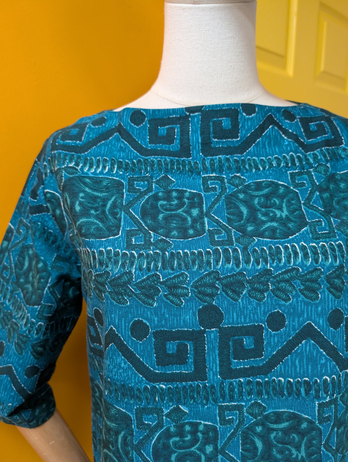 50s/60s Jolanda Capri abstract print top - XS/S