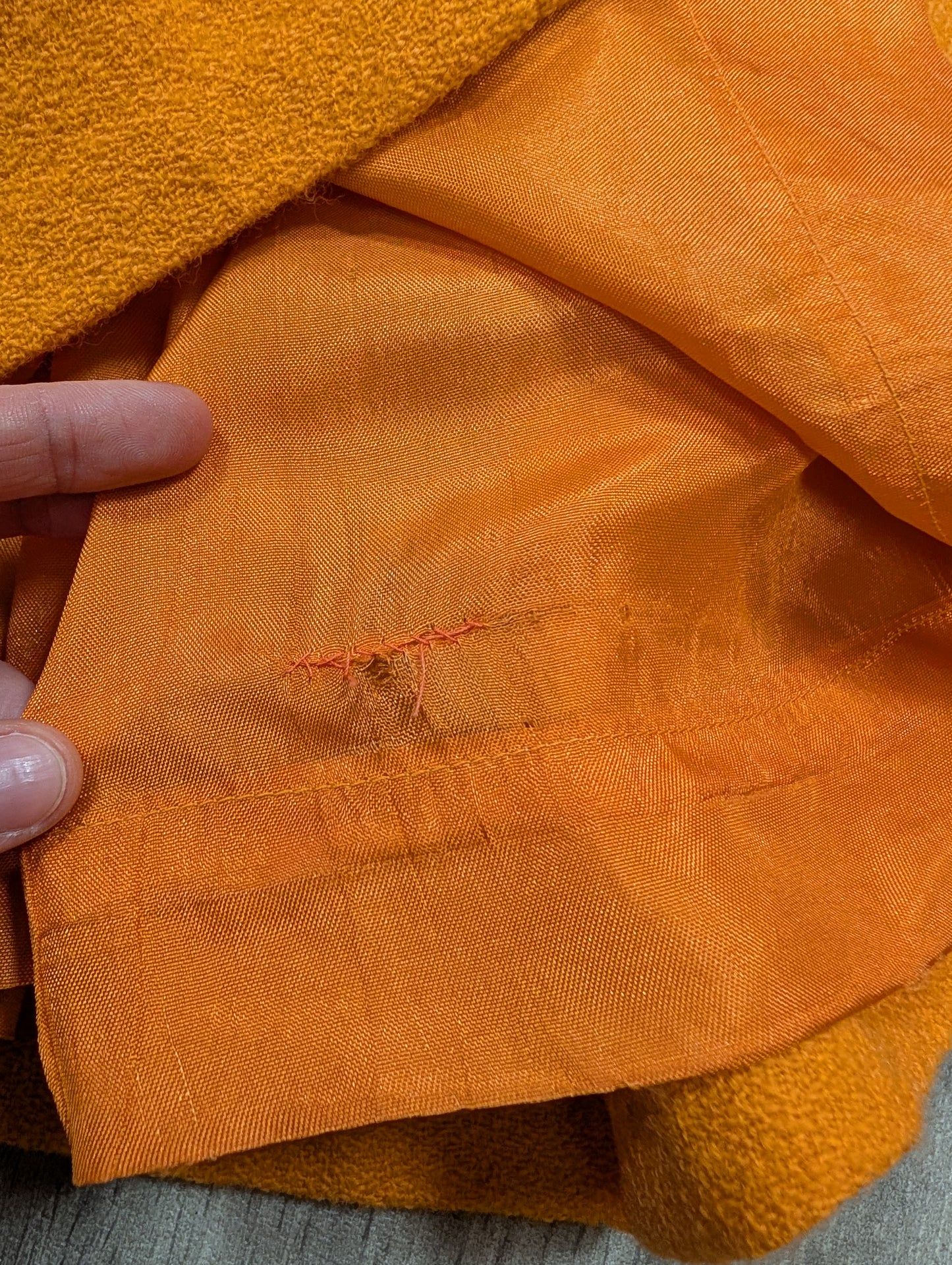 1960s Aubrey Segal orange boucle wool dress & coat - S/8/10