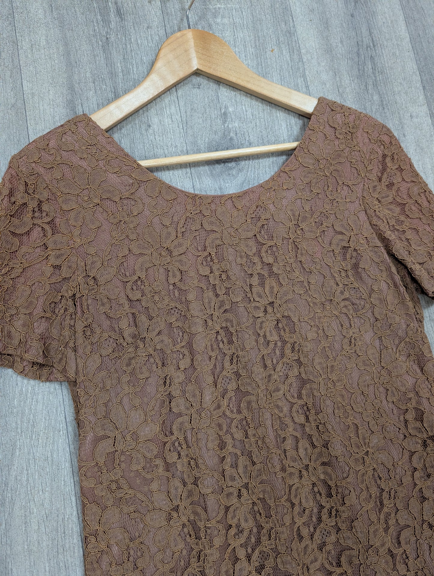 1960s Devonshire Lady brown lace dress suit - S/10