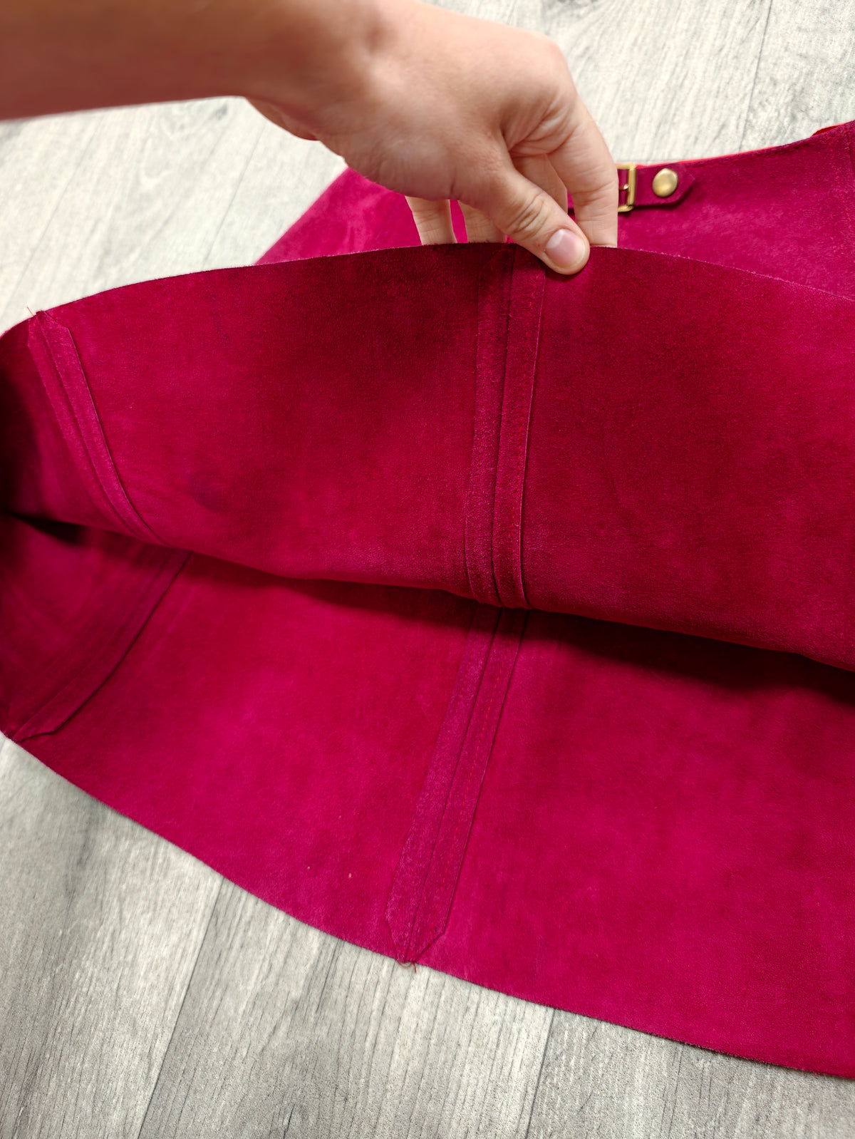 1960s suede mini skirt - 26" waist