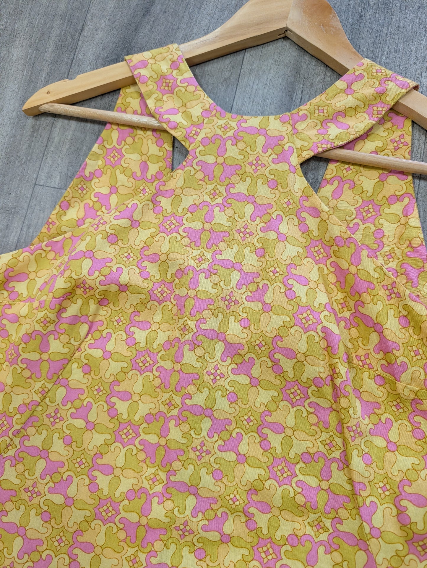 1960s Kay Sports psychedelic cotton mini dress - S/8/10