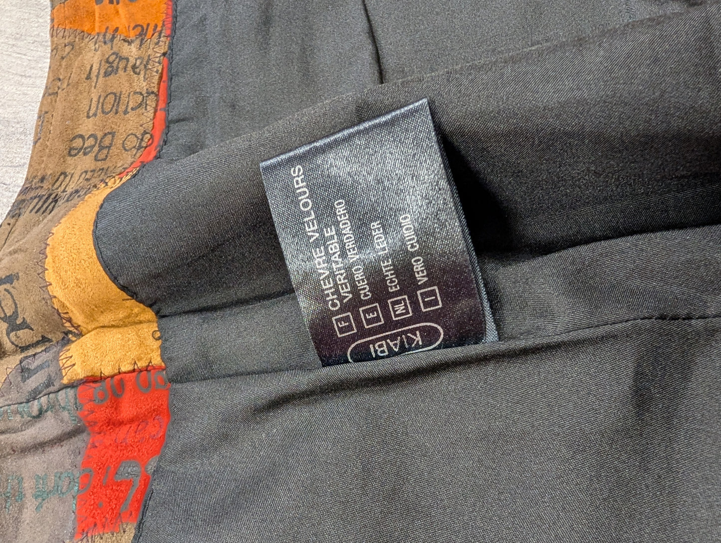 90s/Y2K Winch patchwork suede skirt - 26" waist