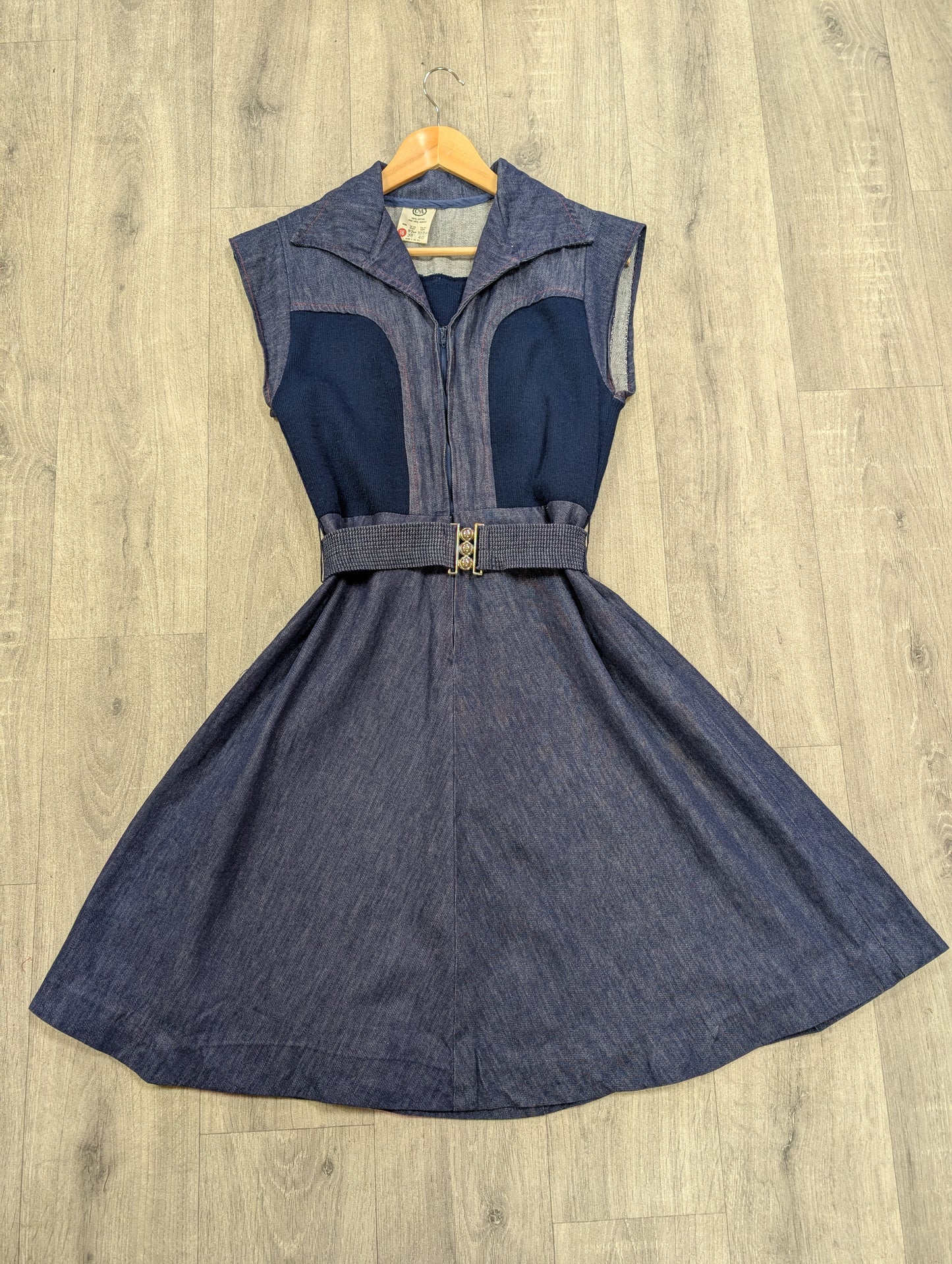 1970s C&A denim dress and belt - S/M/10/12