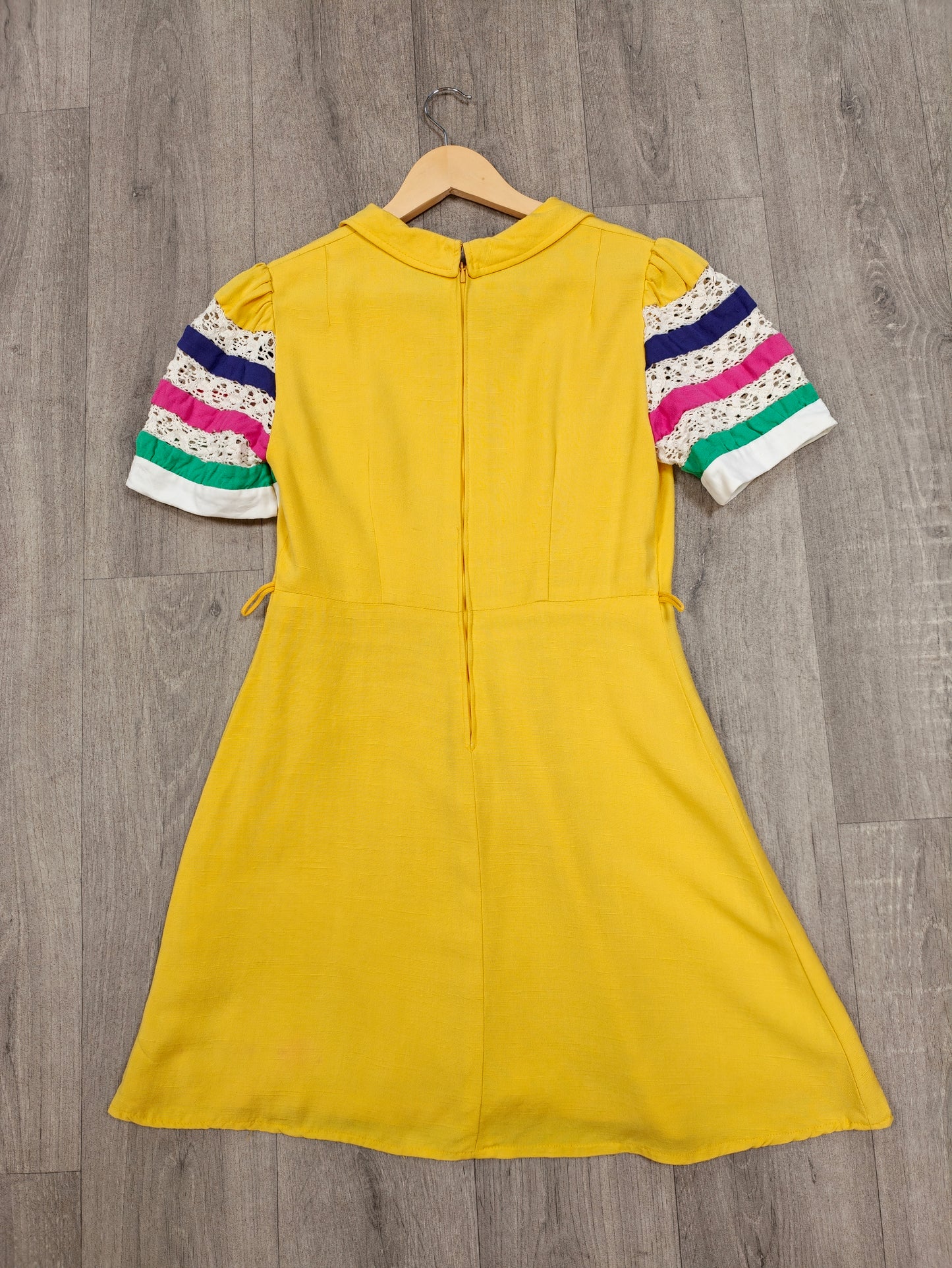 1970s yellow mini dress - S/10