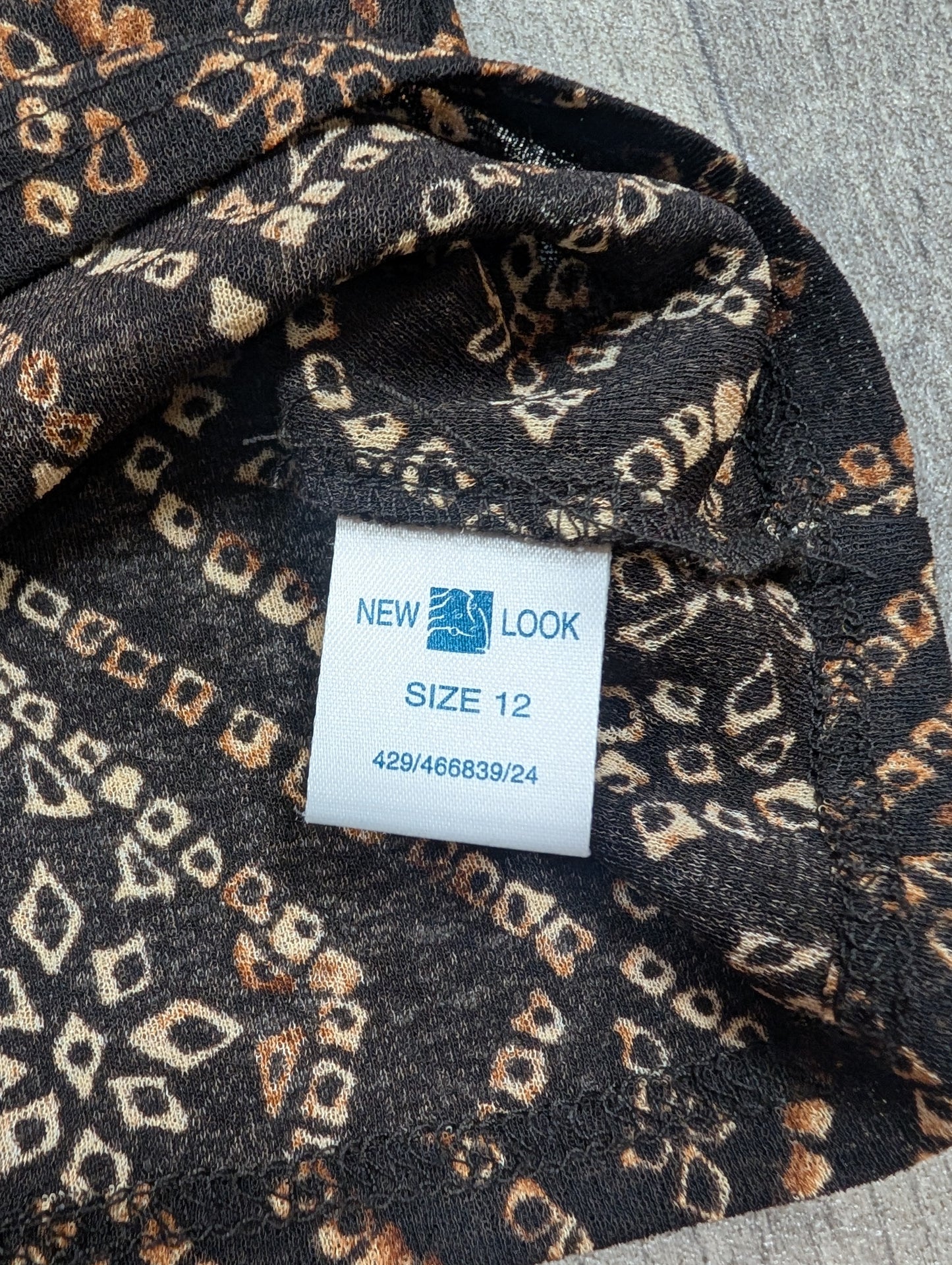 1990s New Look brown top with lace up cuffs - M/12