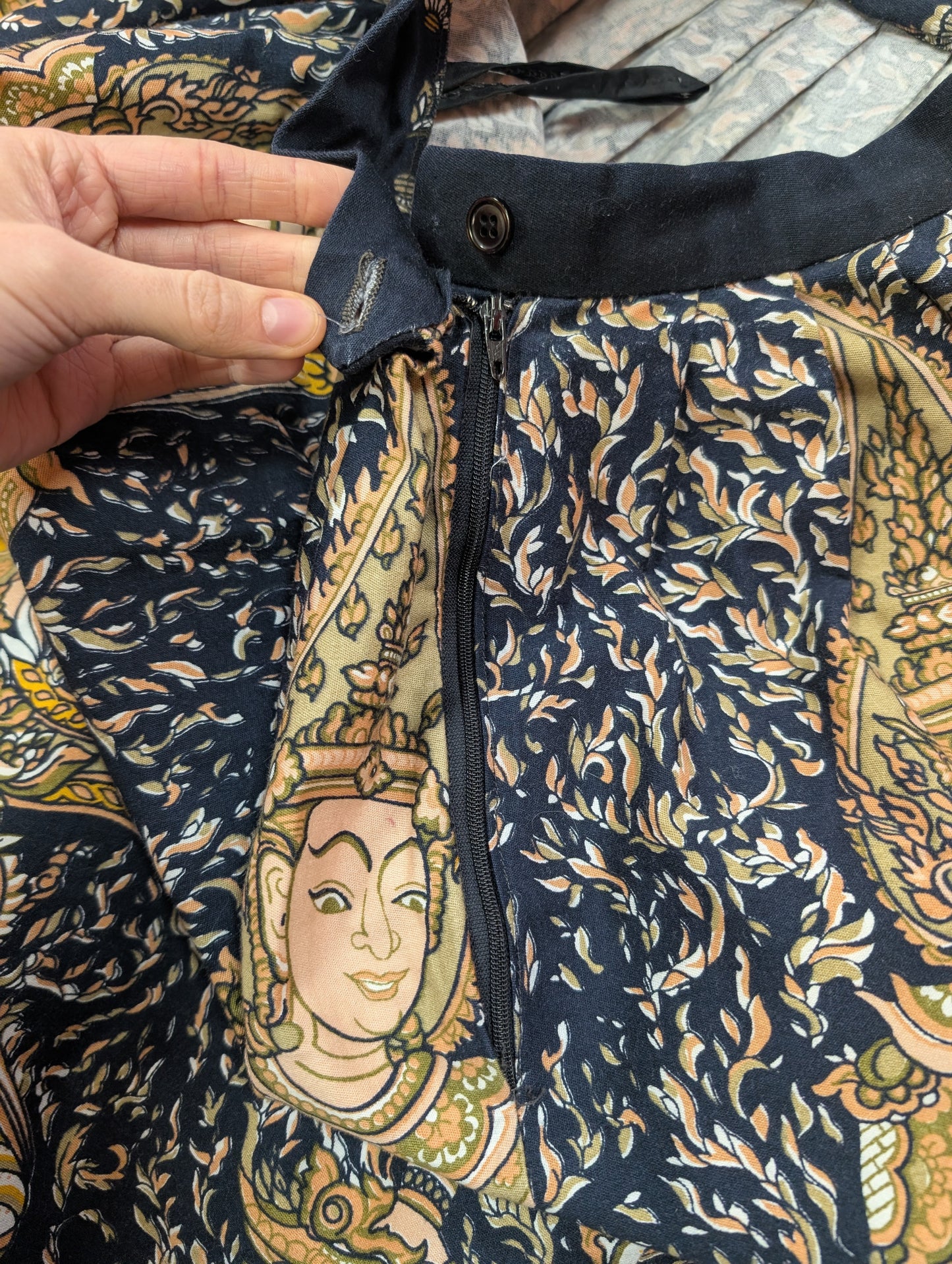 Gor-Ray novelty Thai print cotton skirt - 26.5" waist