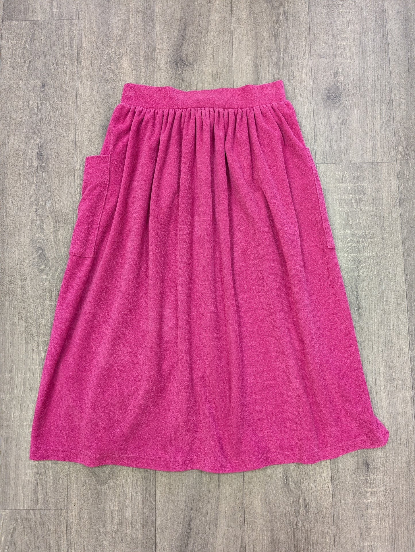70s/80s Jersea of Sweden pink towelling skirt - 27" waist