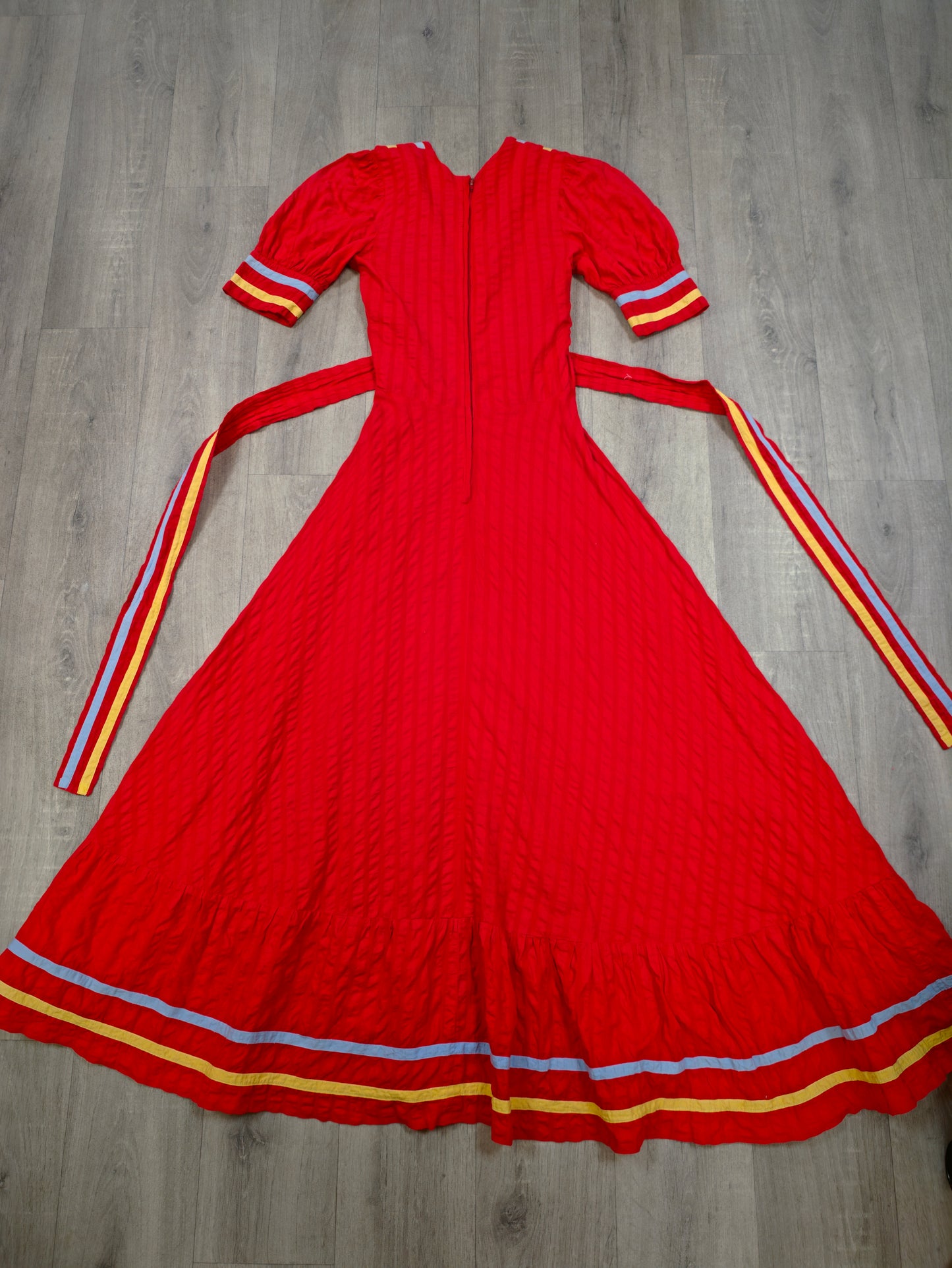 1970s Miss Mouse red cotton maxi dress - XS/6