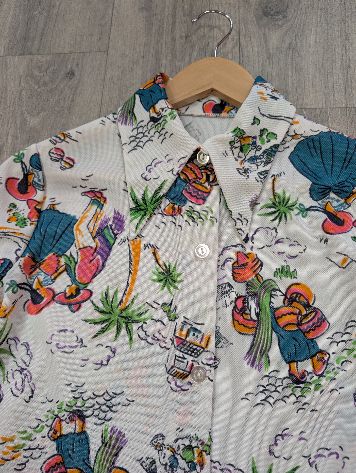 1970s novelty Mexican print shirt - M