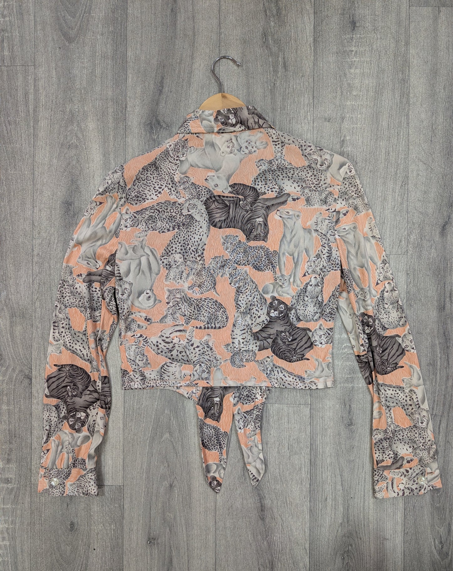 1970s You Babes novelty big cat print shirt - S