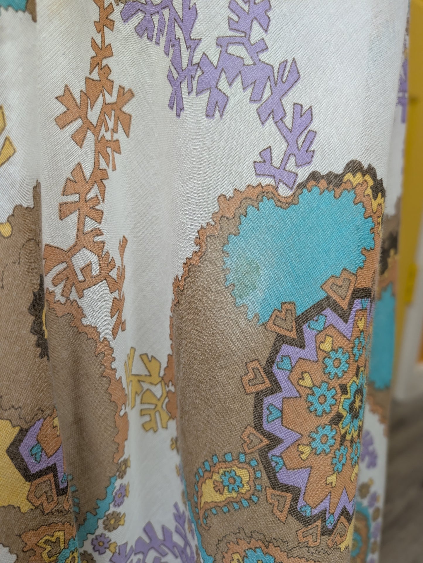 1970s psychedelic halter neck maxi dress - S/8