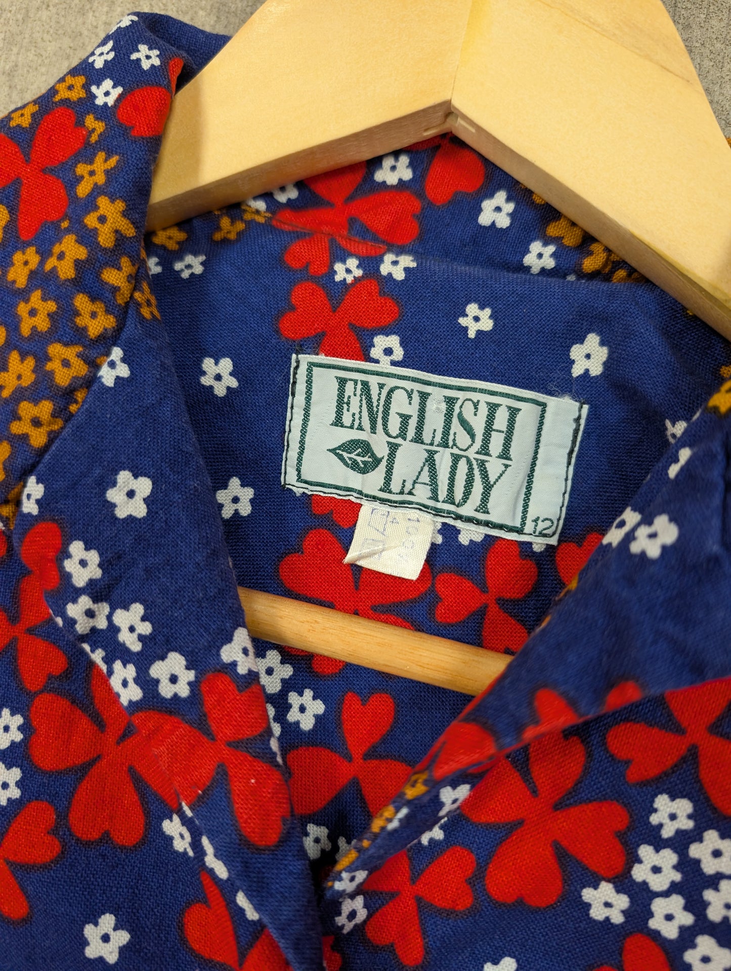 1970s English Lady cotton dress - S/8