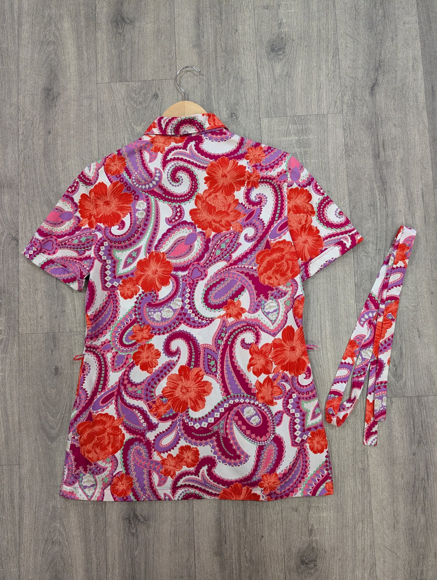 1970s St Michael psychedelic cotton shirt with belt - S/M