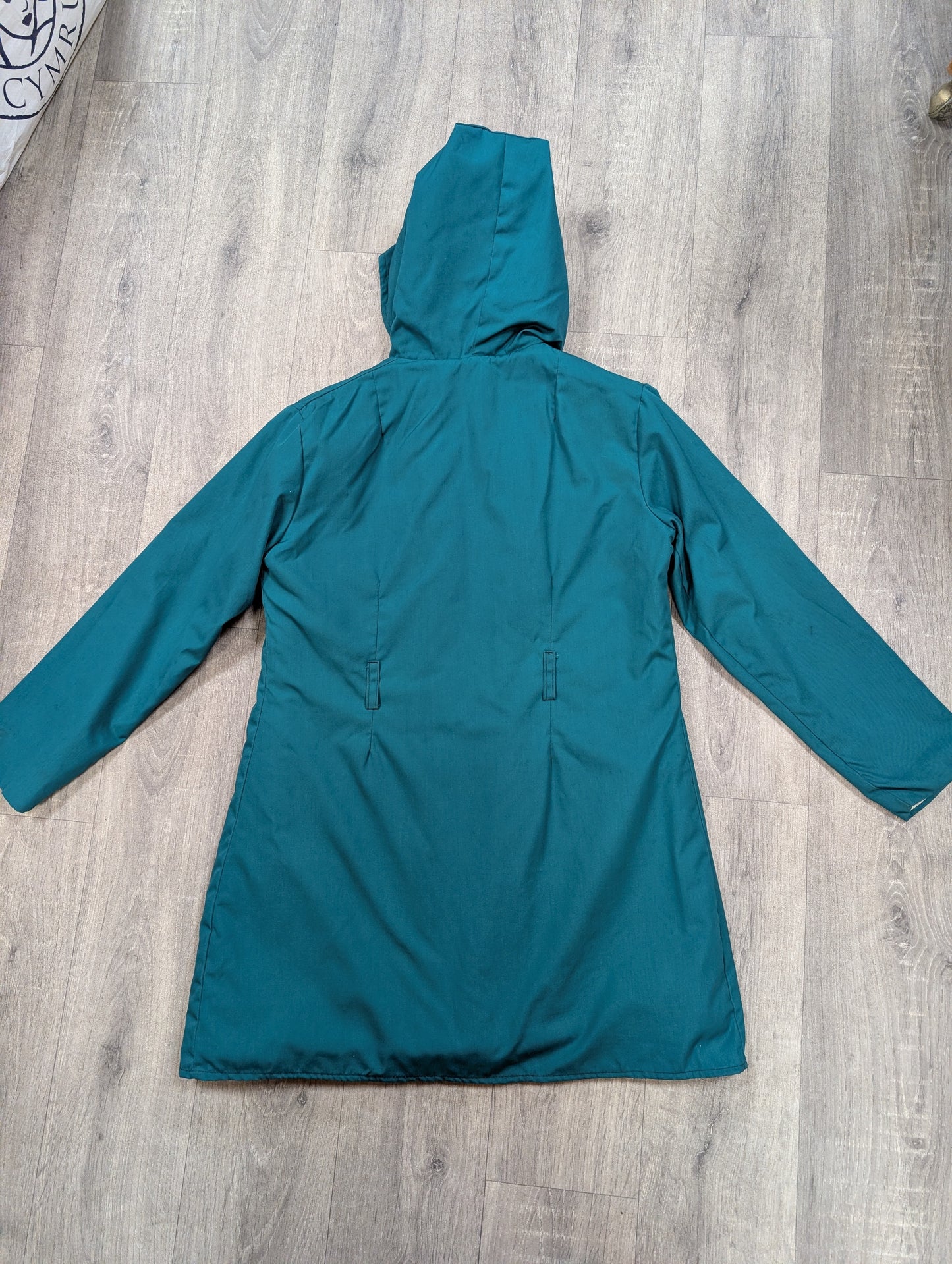 1970s green anorak with red fleece lining - S