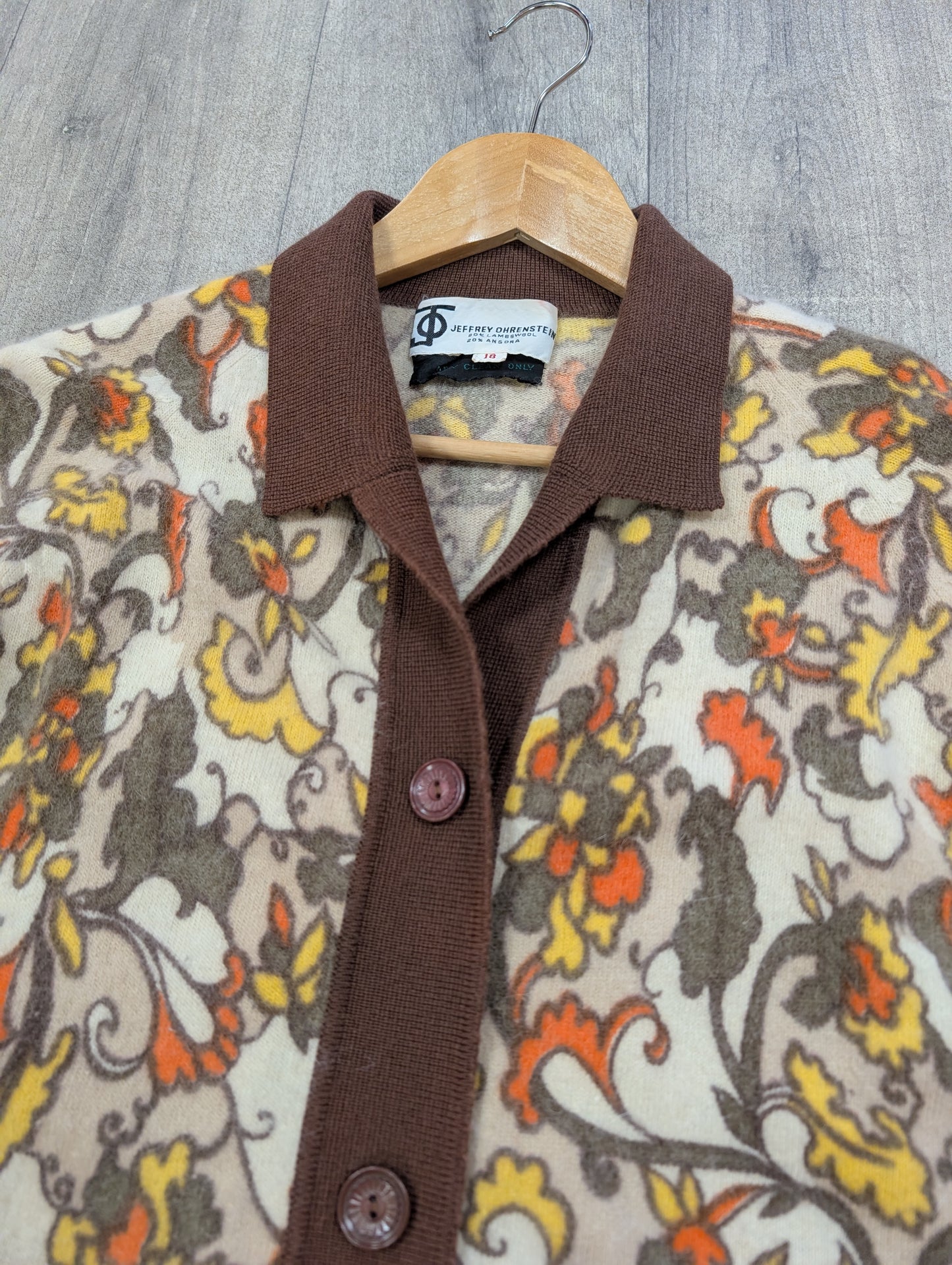 1970s Jeffrey Ohrenstein lambswool and angora cardigan - S/M