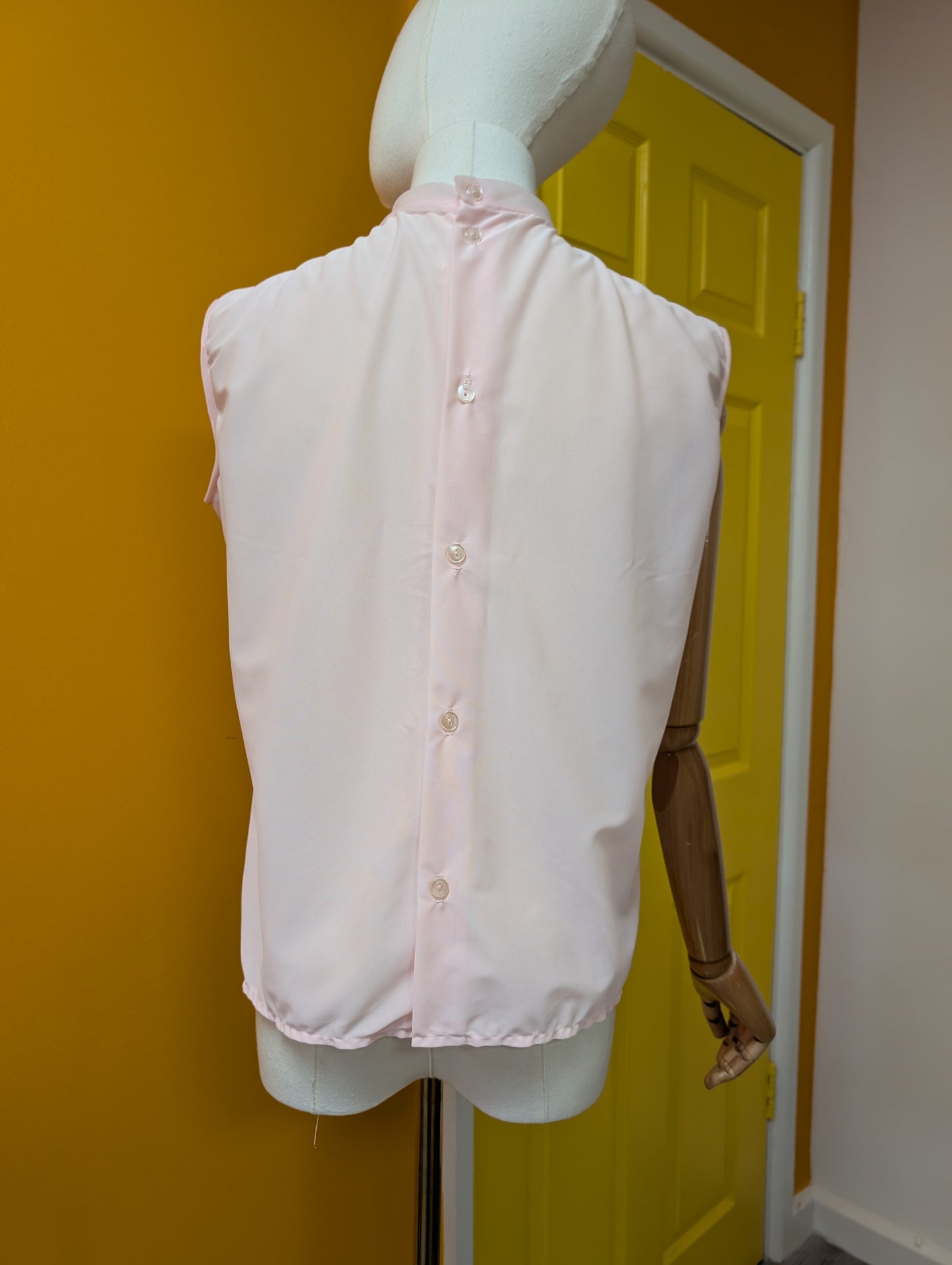 1960s pink nylon top - M/12/14