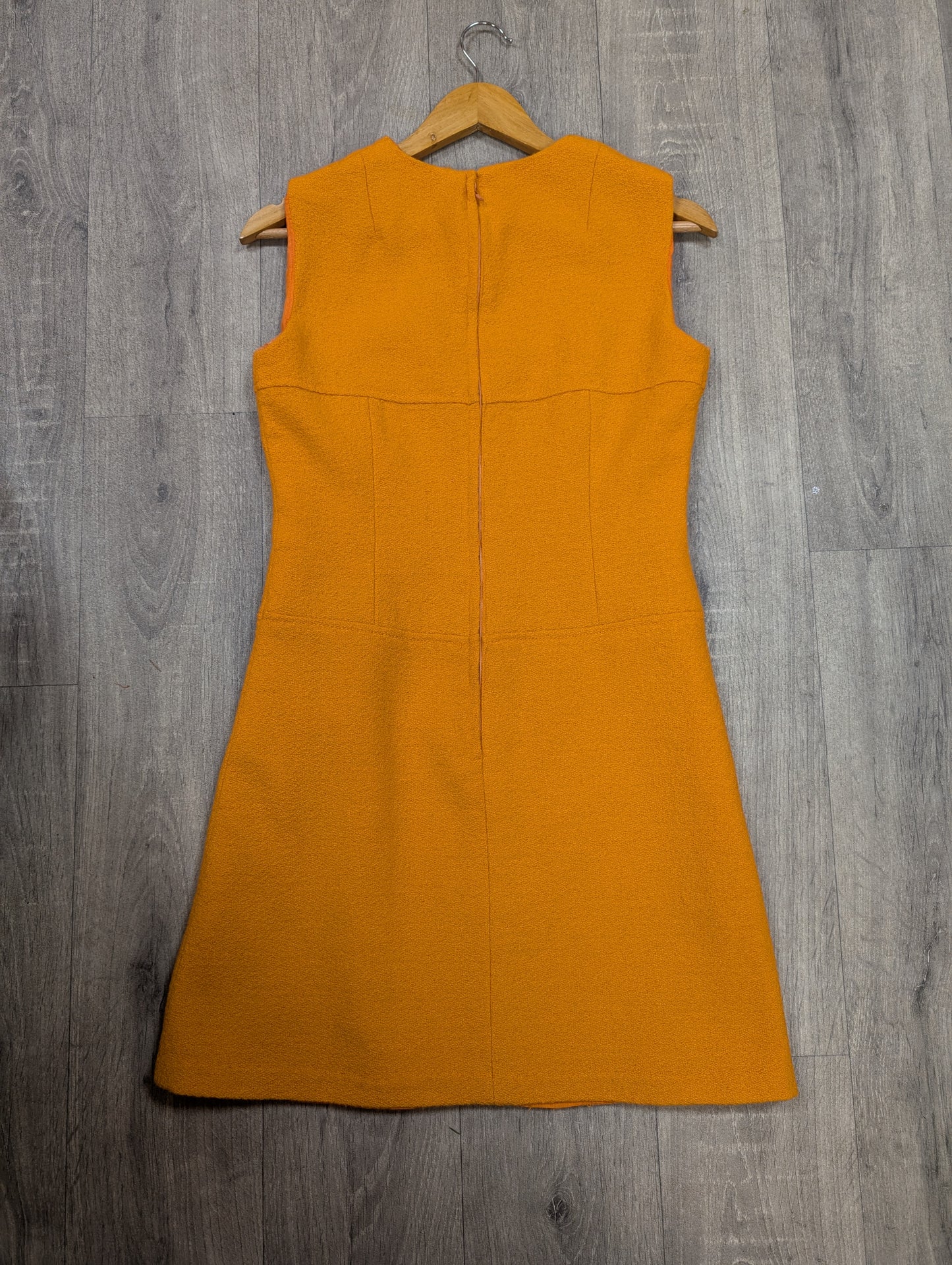 1960s Aubrey Segal orange boucle wool dress & coat - S/8/10