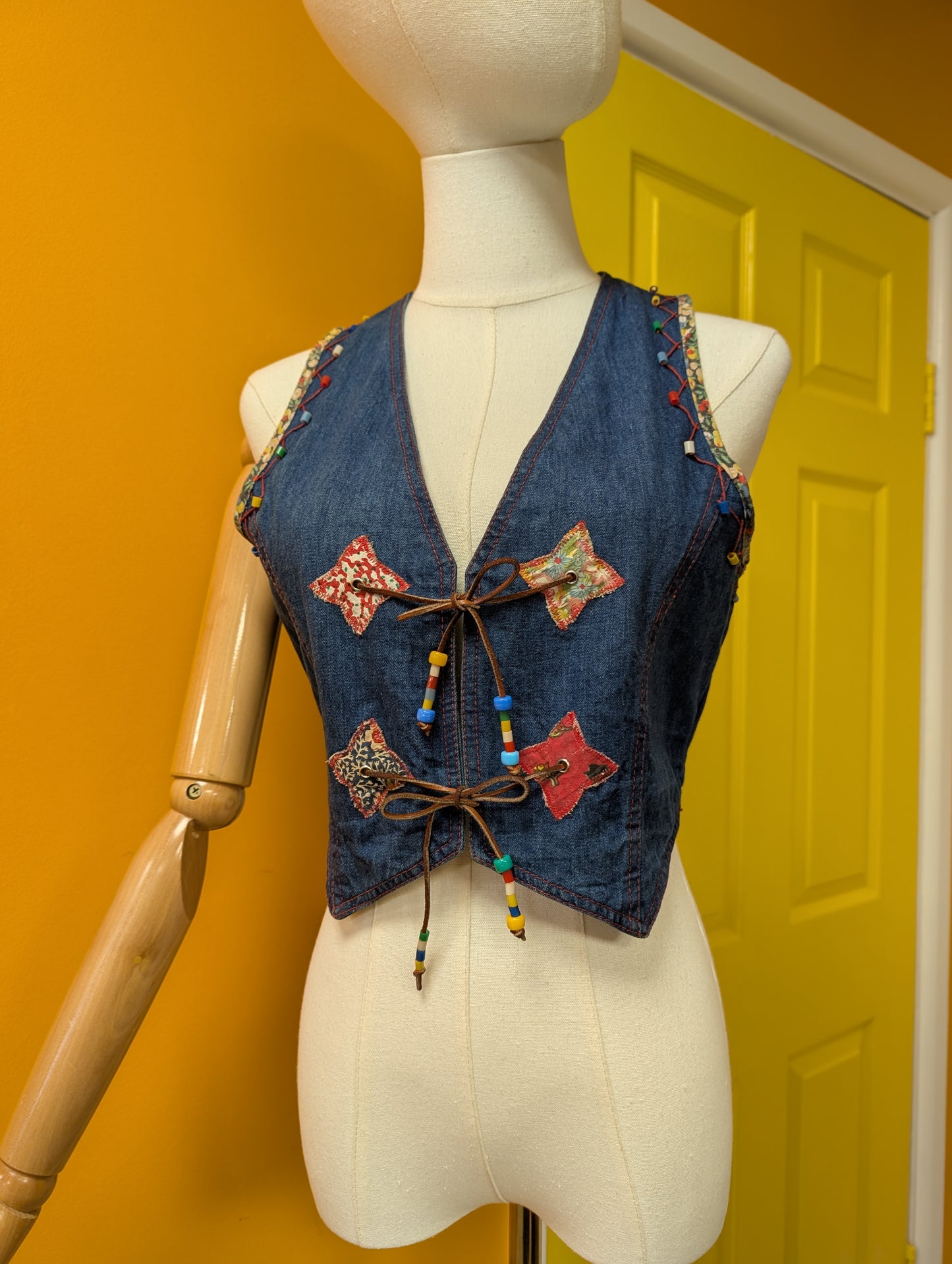 1970s Jump Jeans denim waistcoat - XS