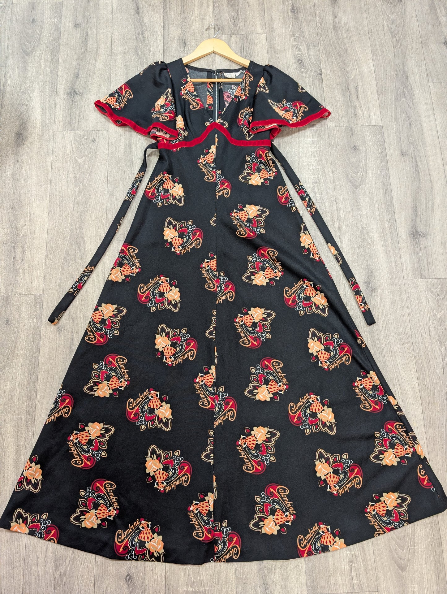 1970s Columbine novelty print maxi dress - S/8/10