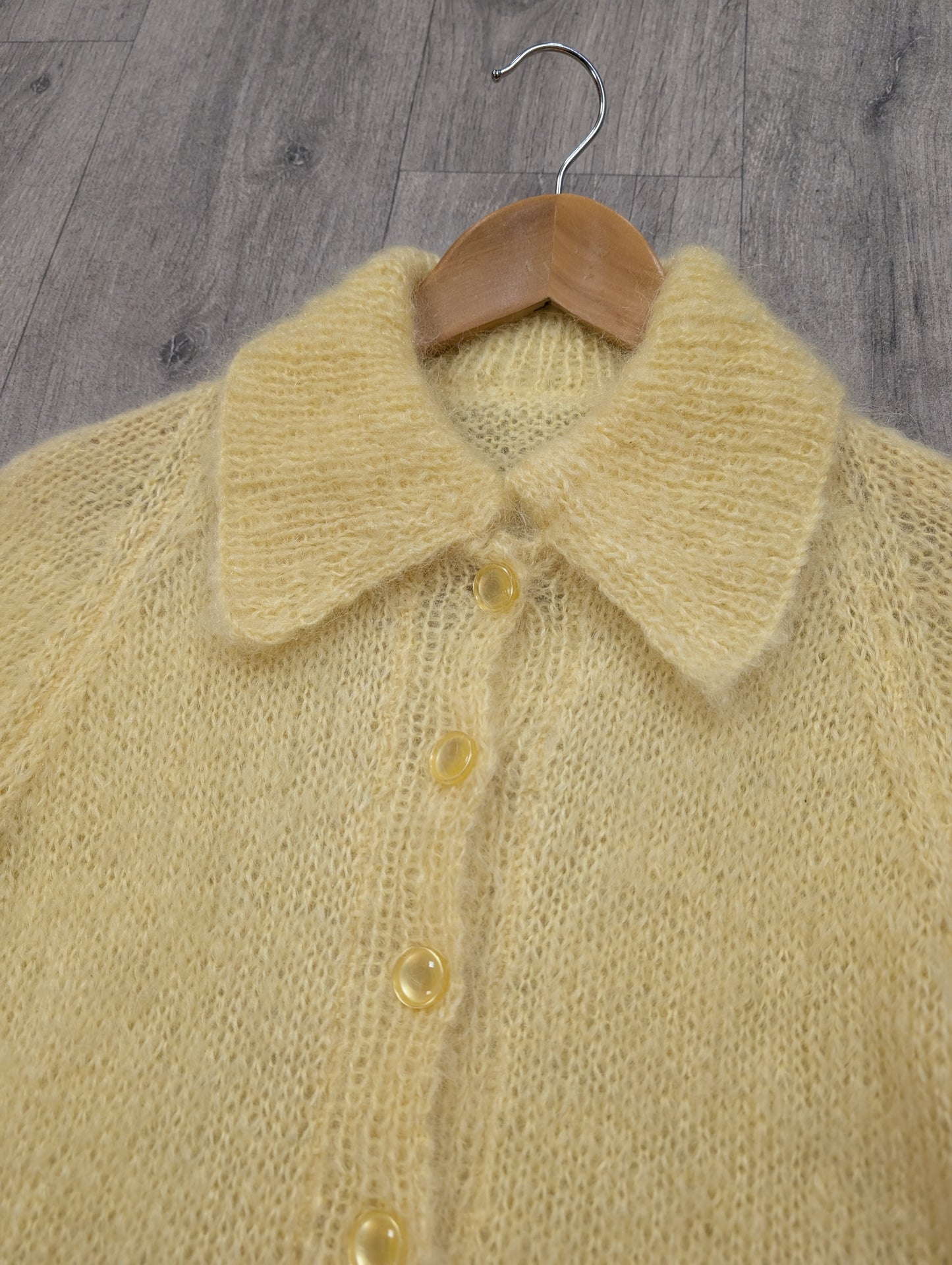1960s yellow mohair cardigan - XS