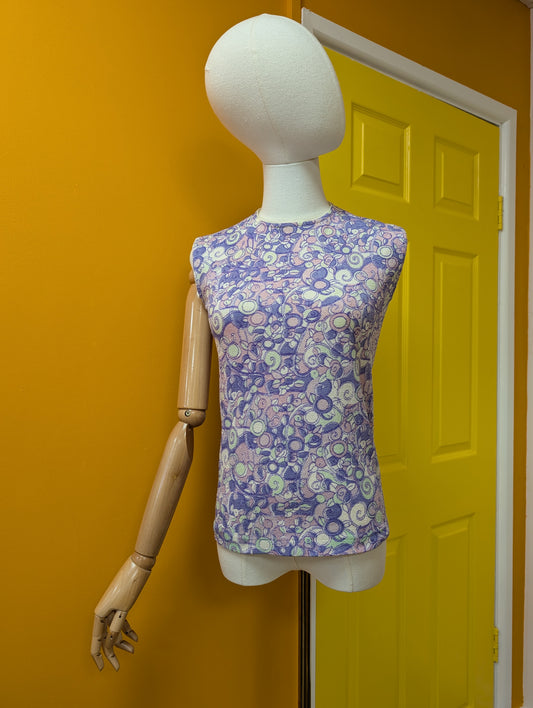 1960s psychedelic purple top - XS