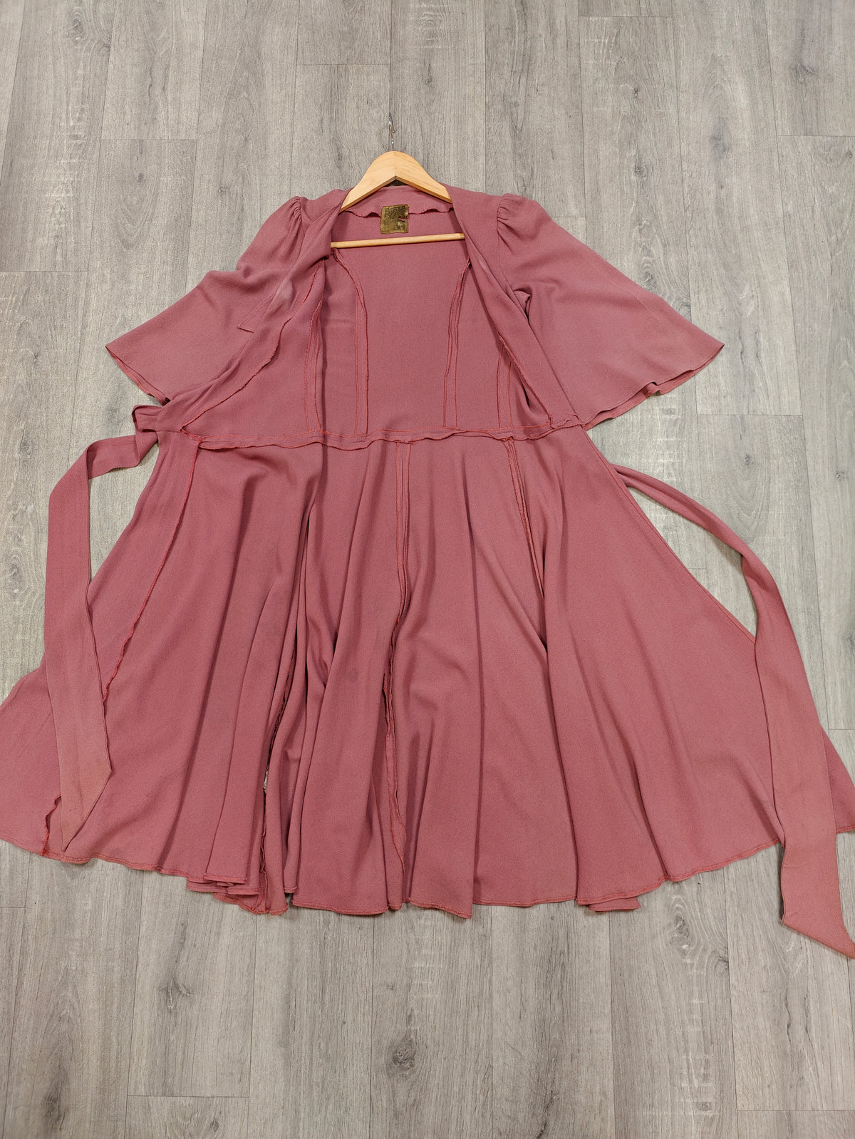 1970s Biba moss crepe wrap dress - XS