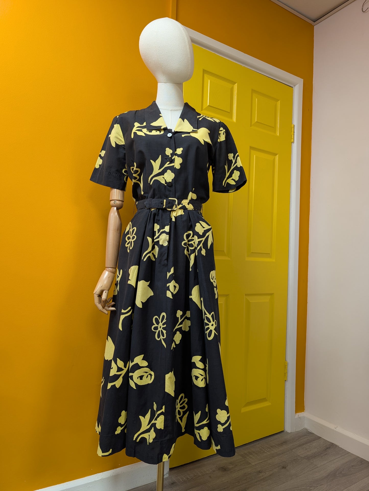 1950s Horrockses floral cotton dress & belt