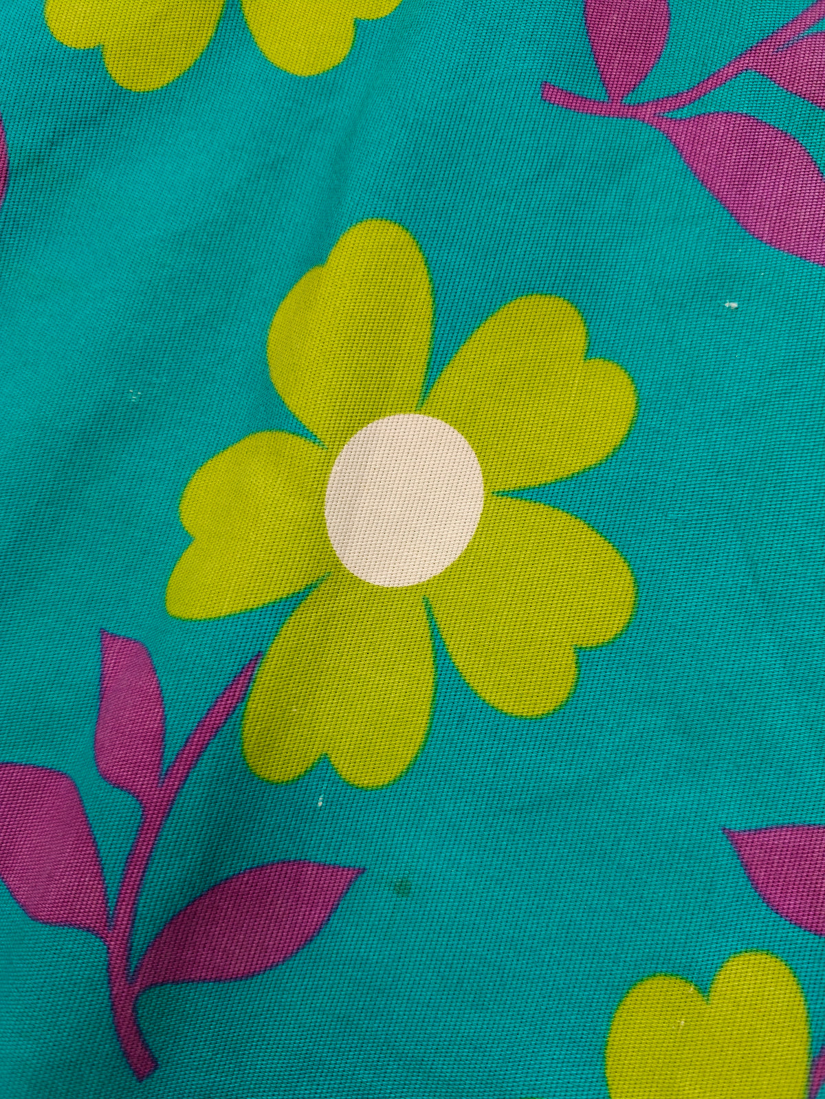 1960s flower power mini skirt with belt - 25" waist