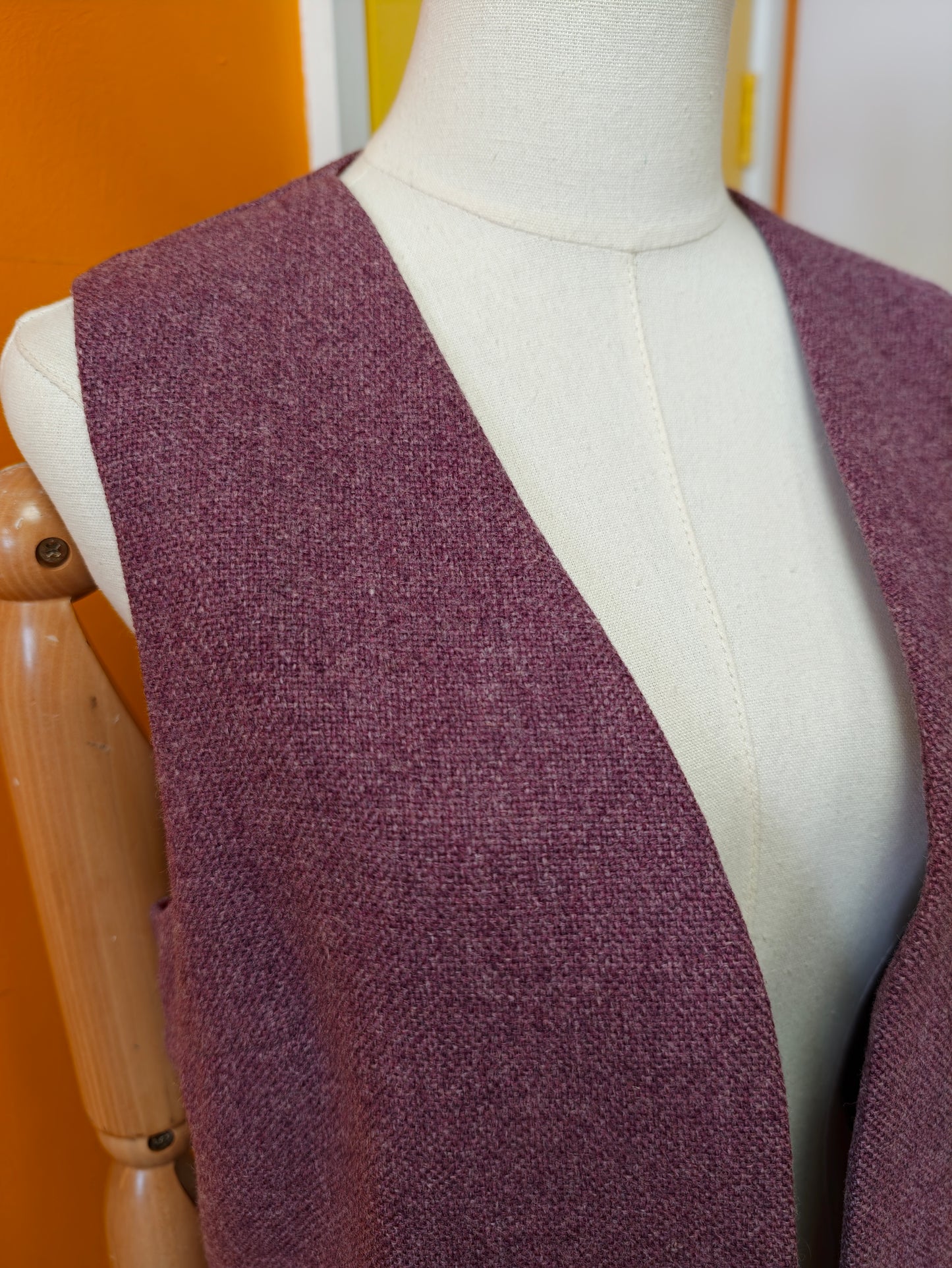 70s/80s purple Scottish wool waistcoat - M