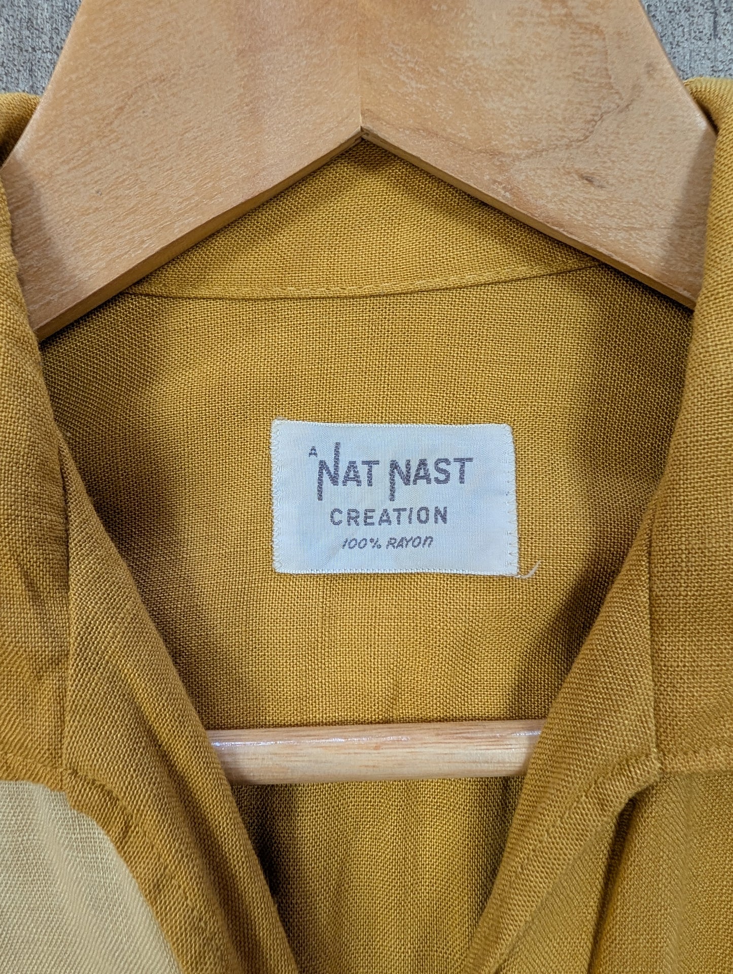 1950s Nat Nast rayon tiki bowling shirt