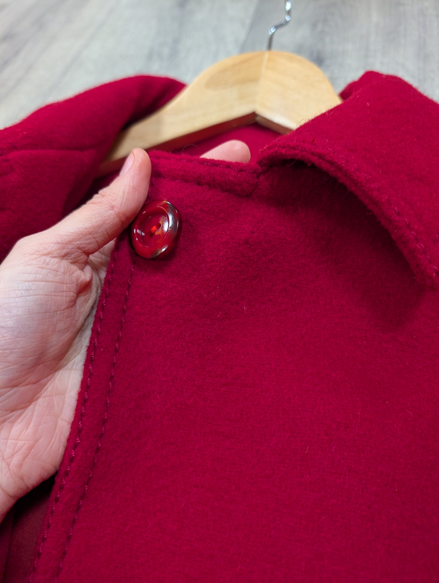 1980s red wool coat  - M