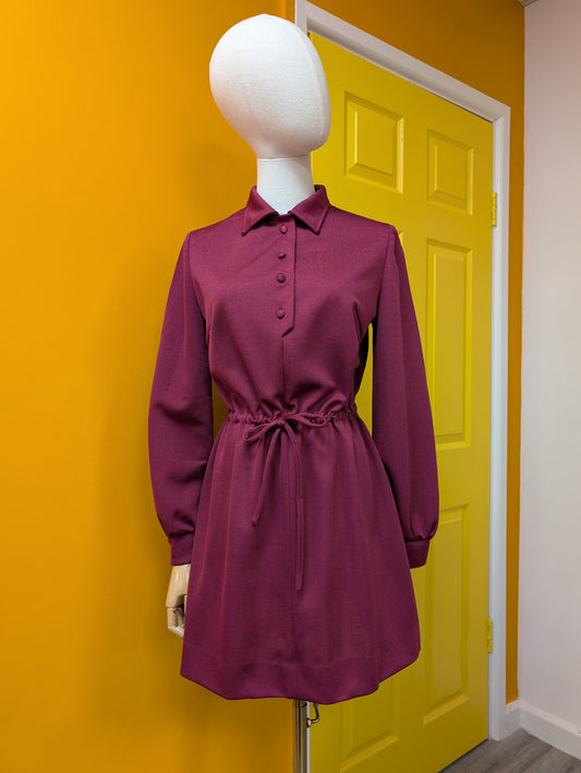 1960s St Michael Junior Miss crimplene mini dress - 8/10/12