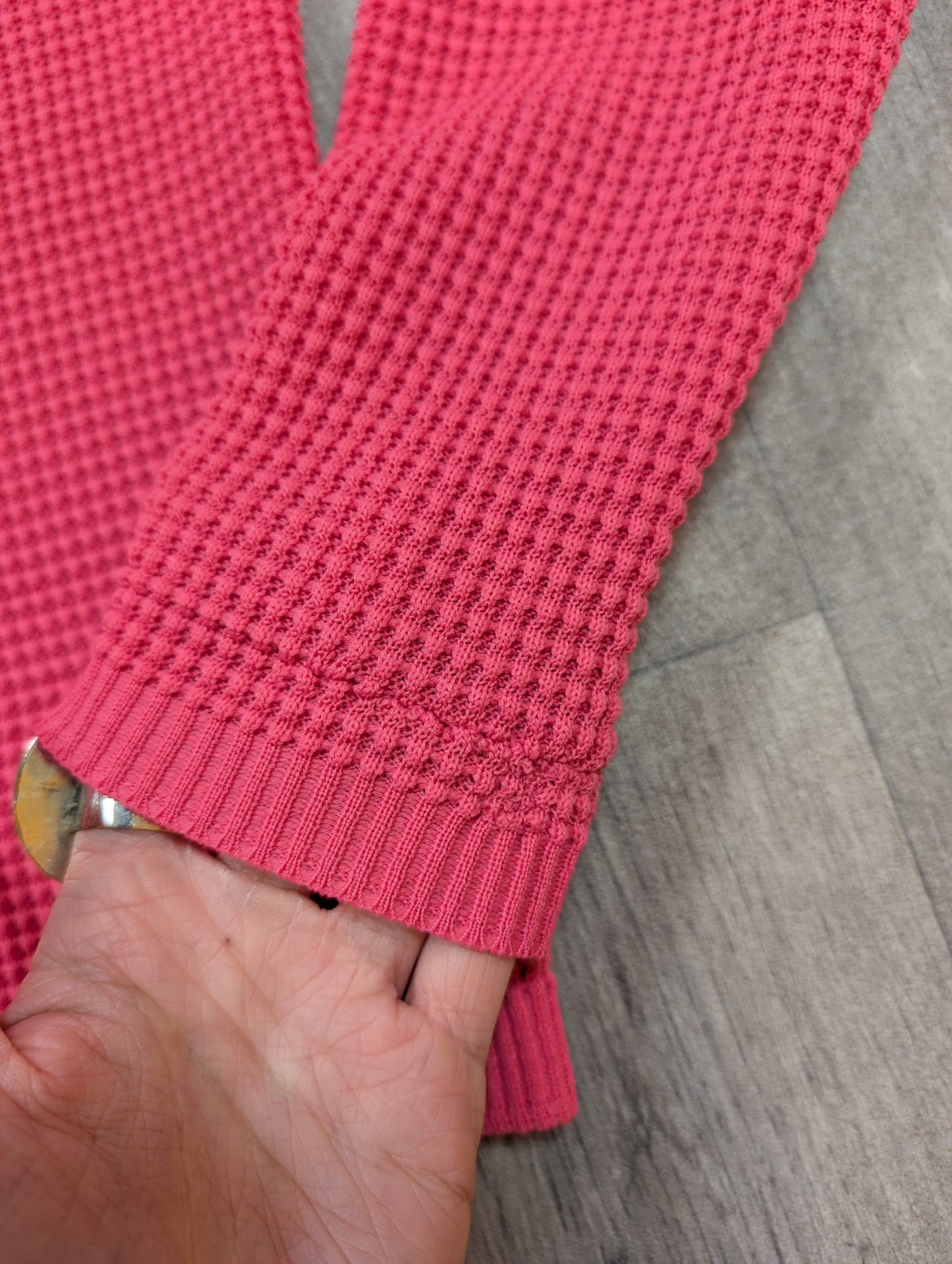 1960s pink crimplene cardigan - S/M