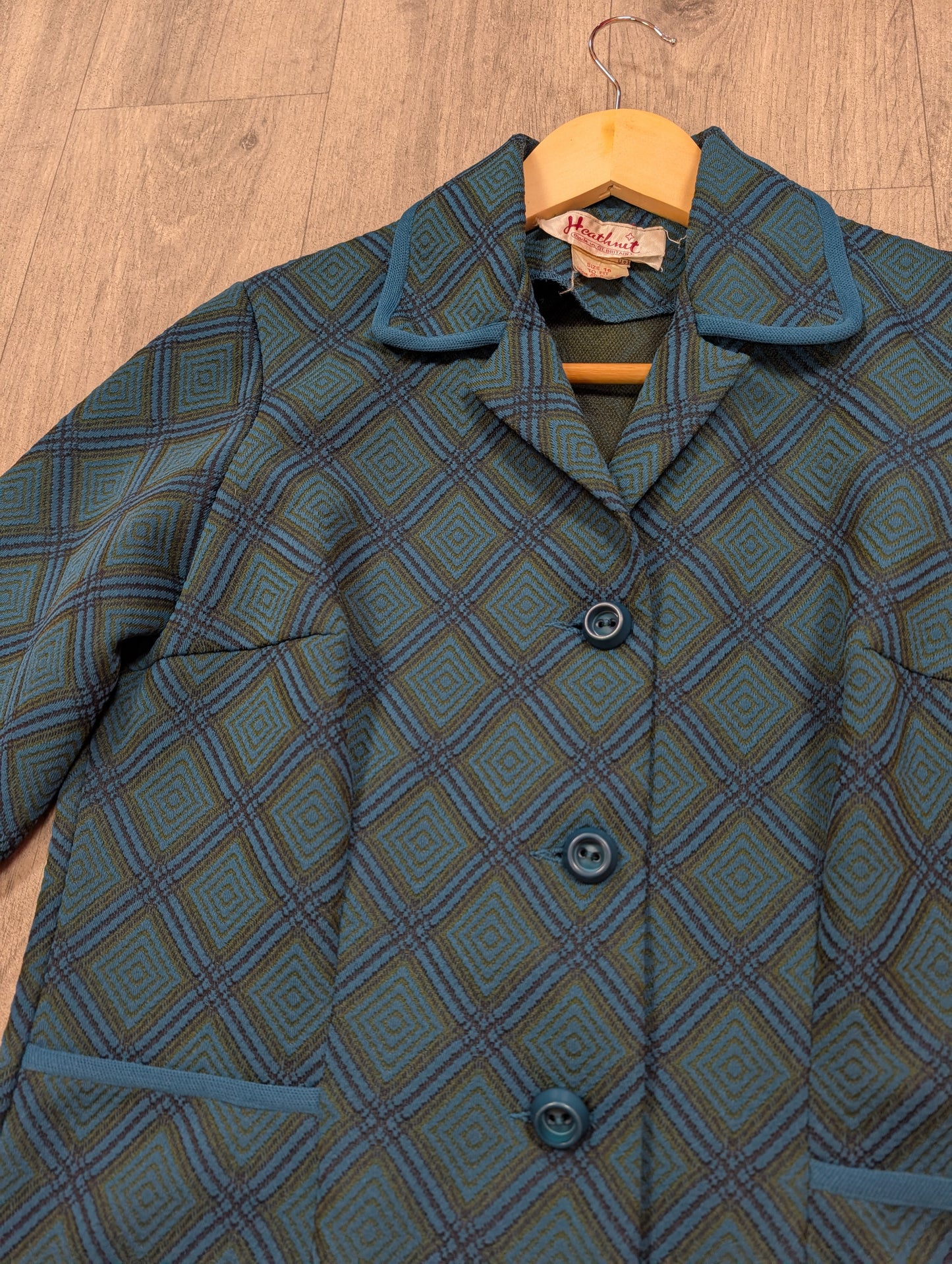 1960s Heathnit crimplene skirt suit - M/12