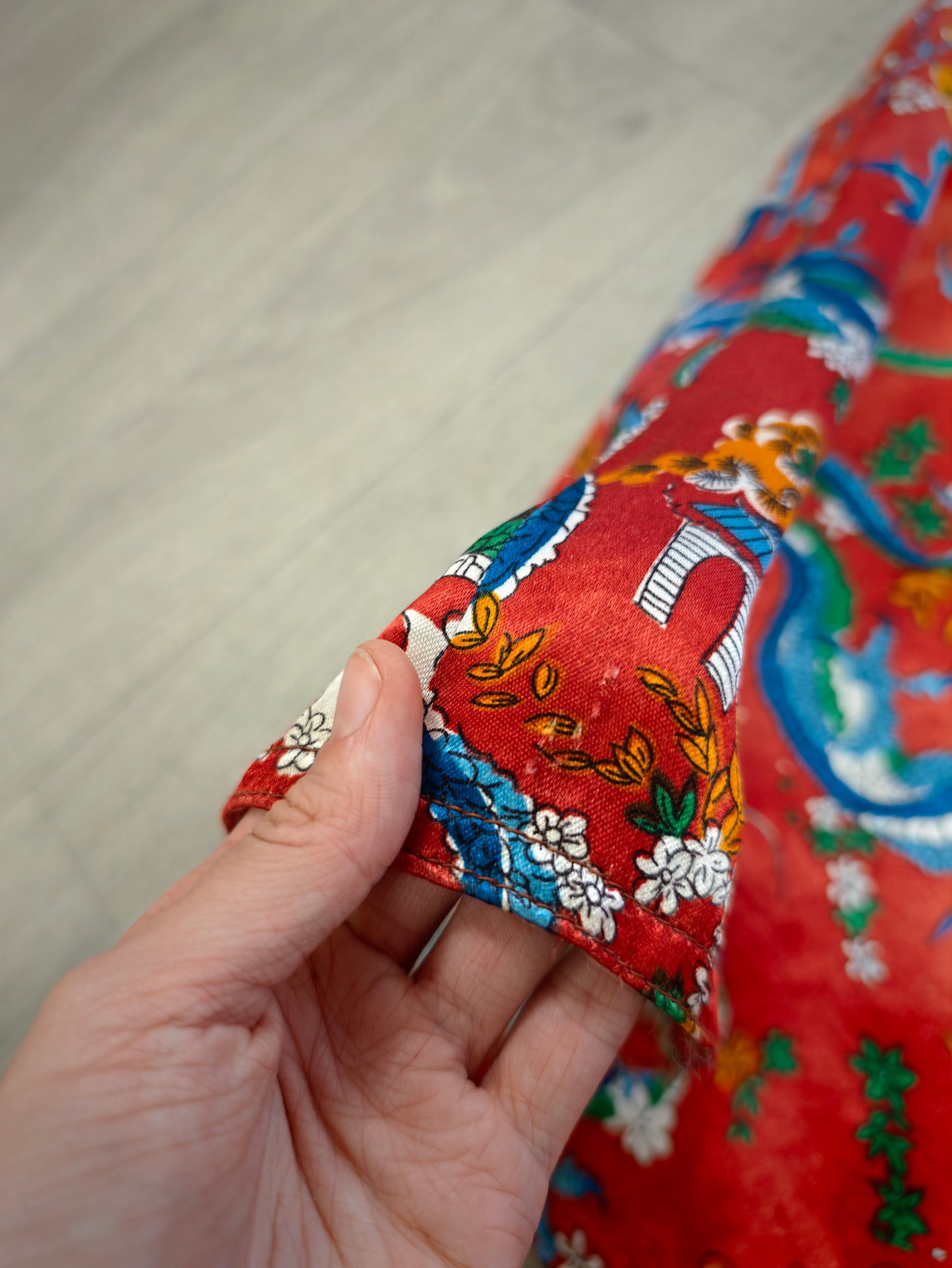 60s/70s Radley Chinese dragon print skirt - 24" waist