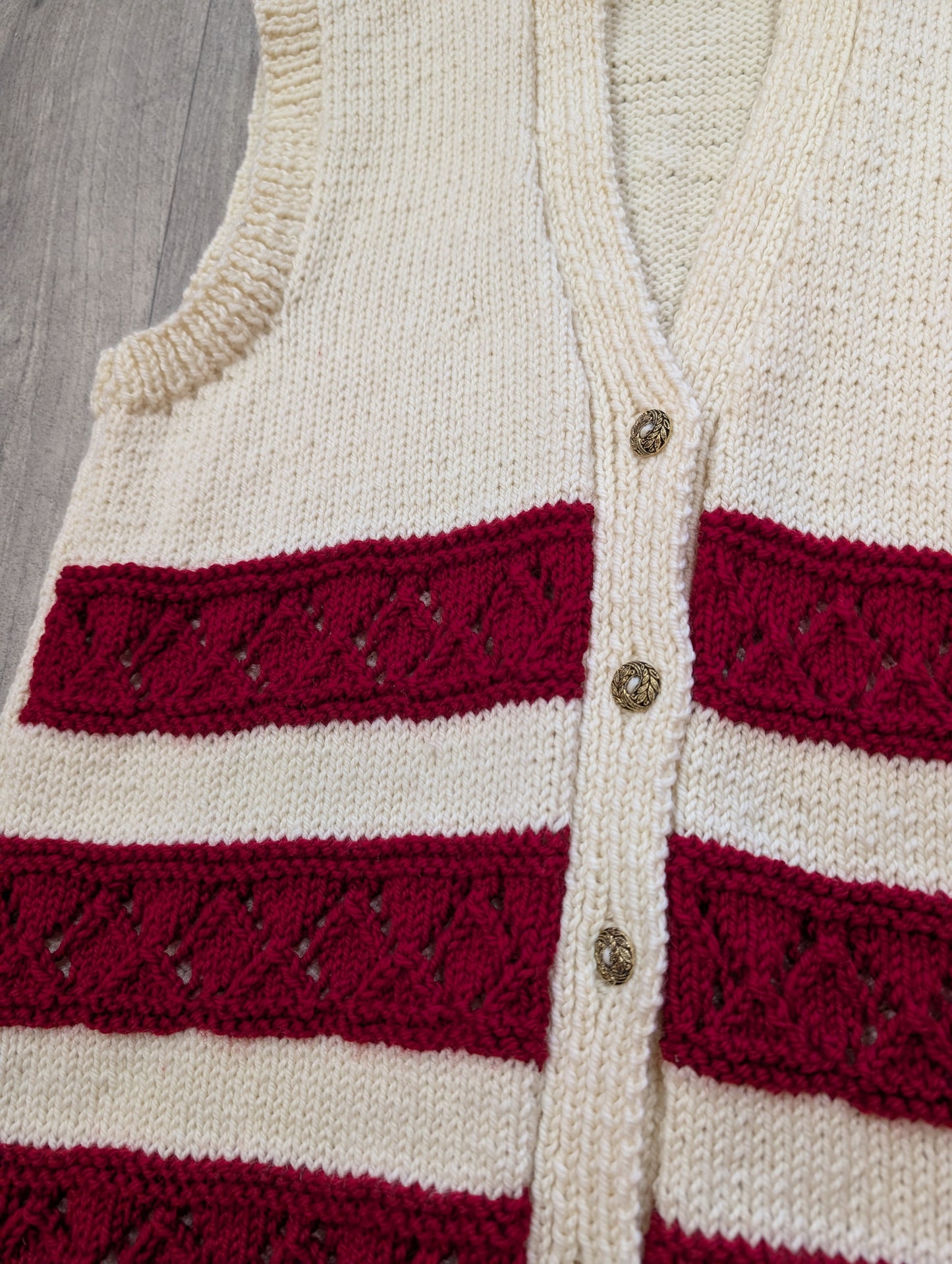 Hand knitted waistcoat/vest - S