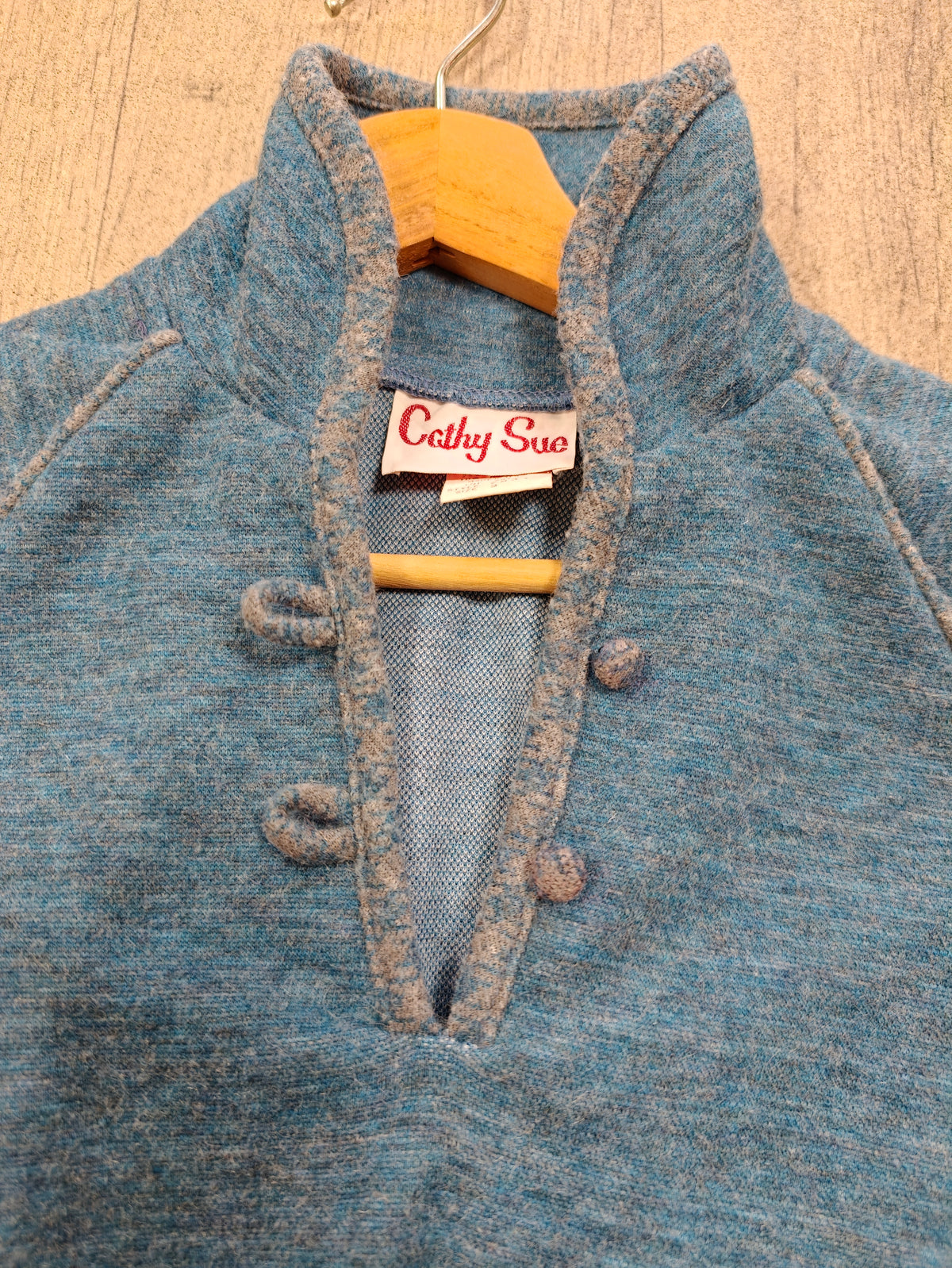 1970s Cathy Sue blue jumper - XS/S