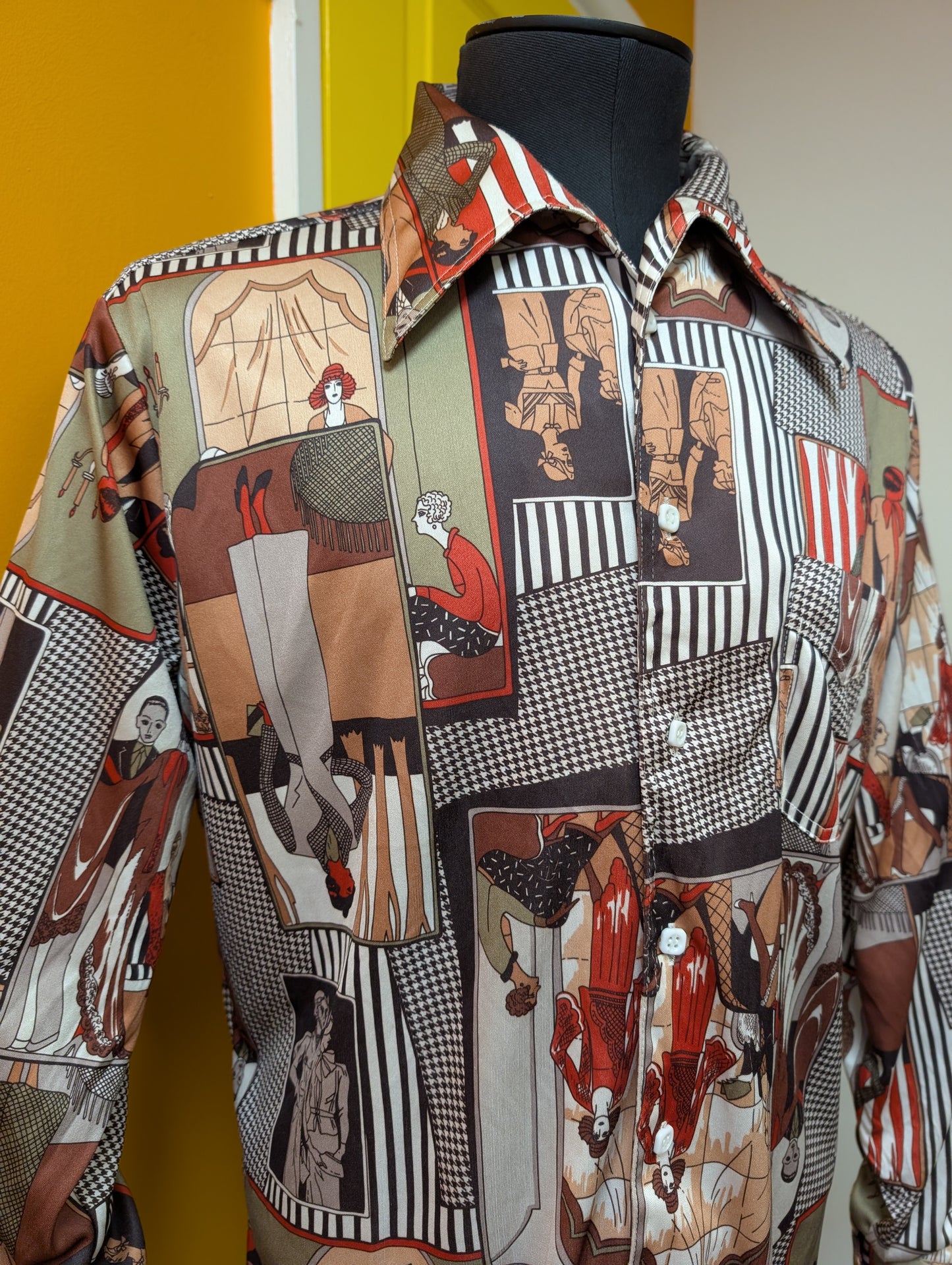 1970s Art Deco novelty print shirt