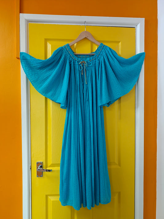 1970s Max Morgan blue Greek dress