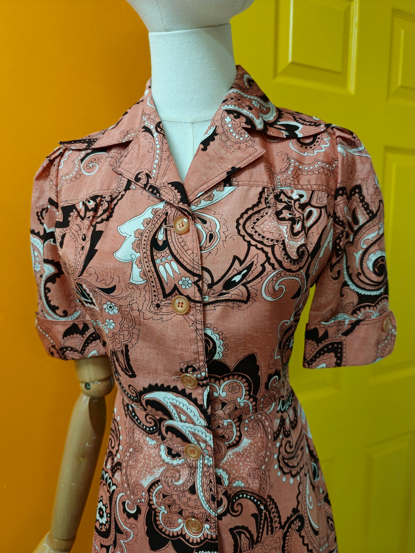 1970s paisley print shirt dress - S/10