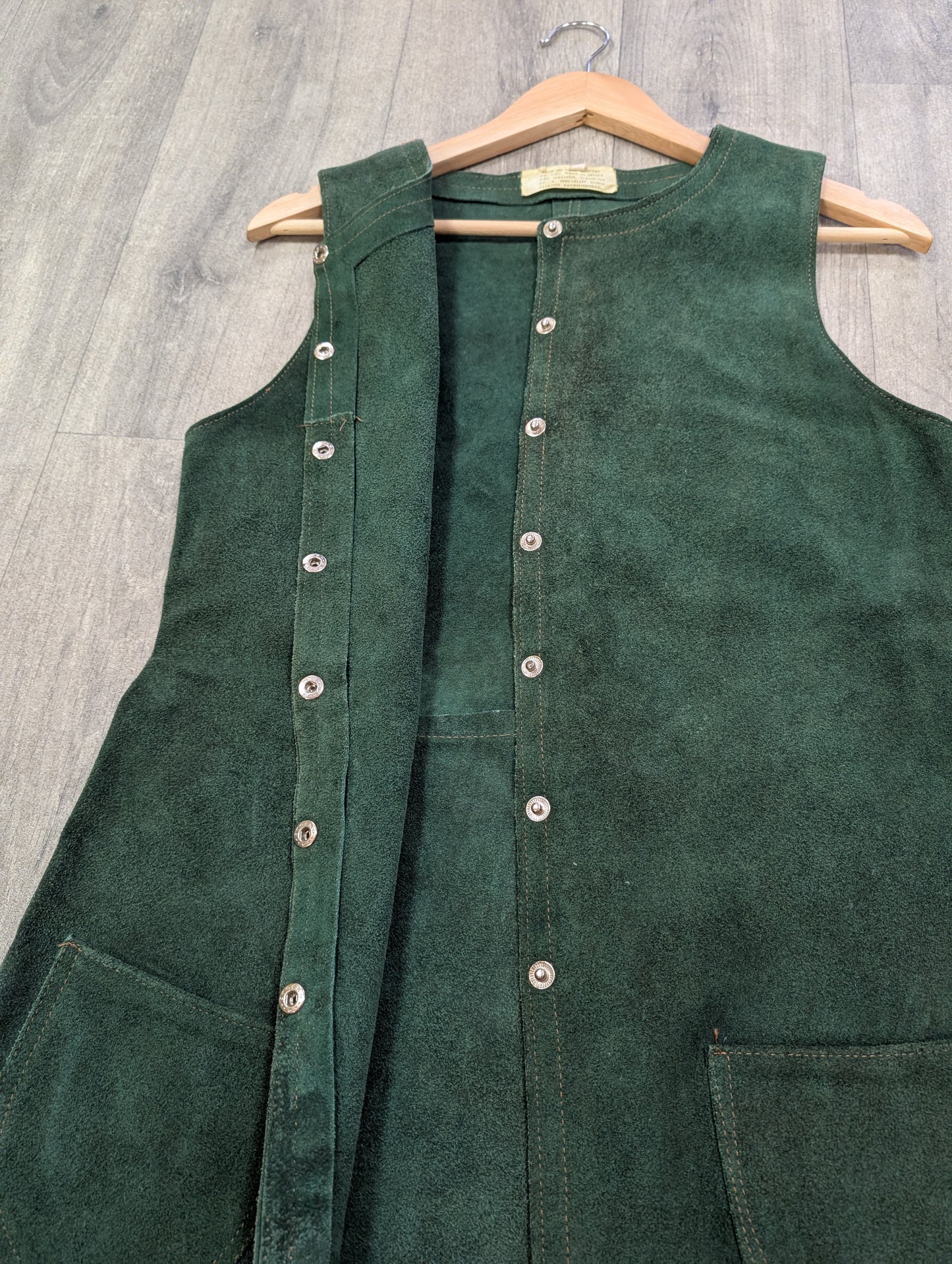 60s/70s Green suede waistcoat - S